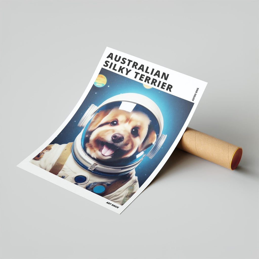 Australian Silky Terrier Astronaut Dog Series with Text Astro Dog image 6
