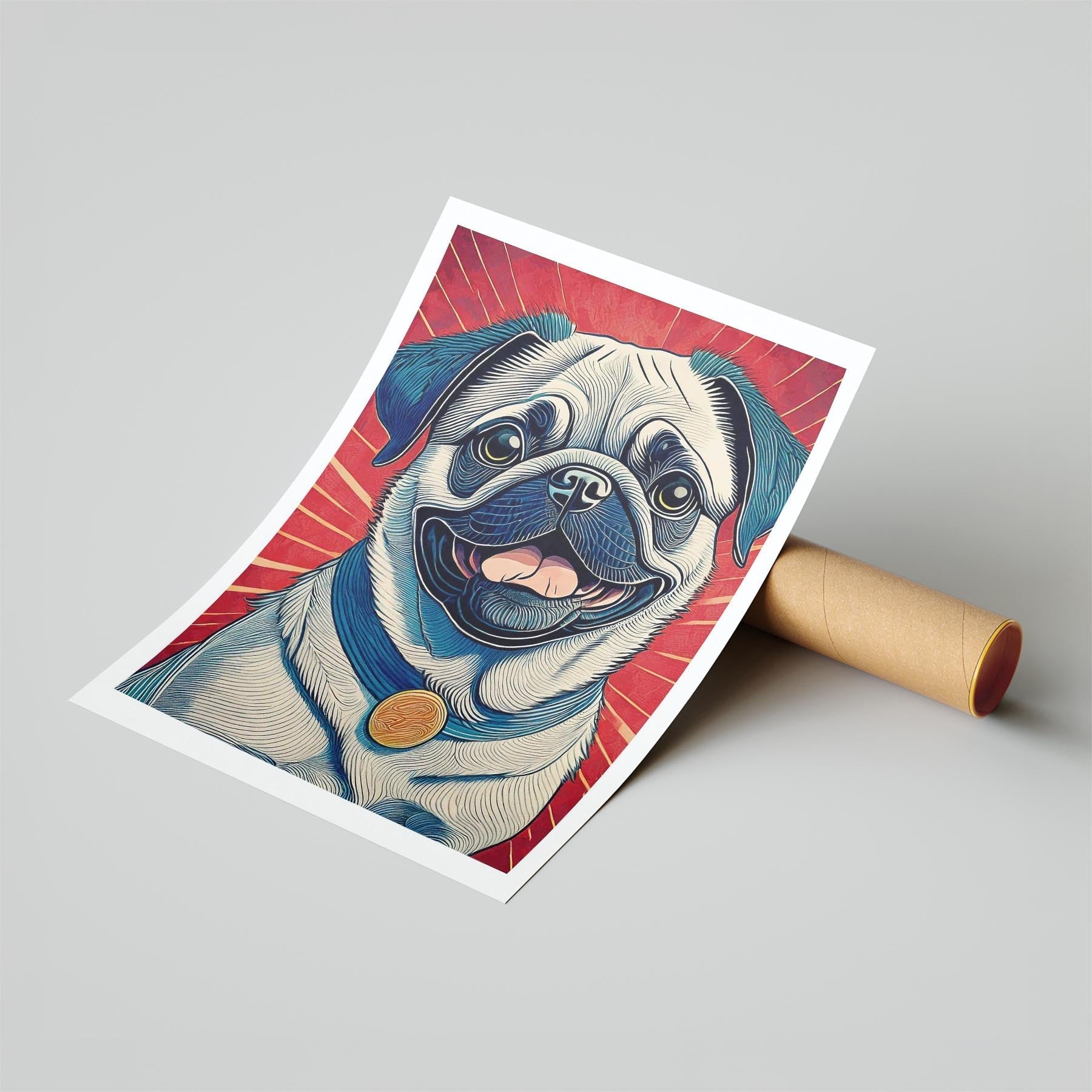 Pug Hokusai Japanese Inspired Dog Series 1 image 6