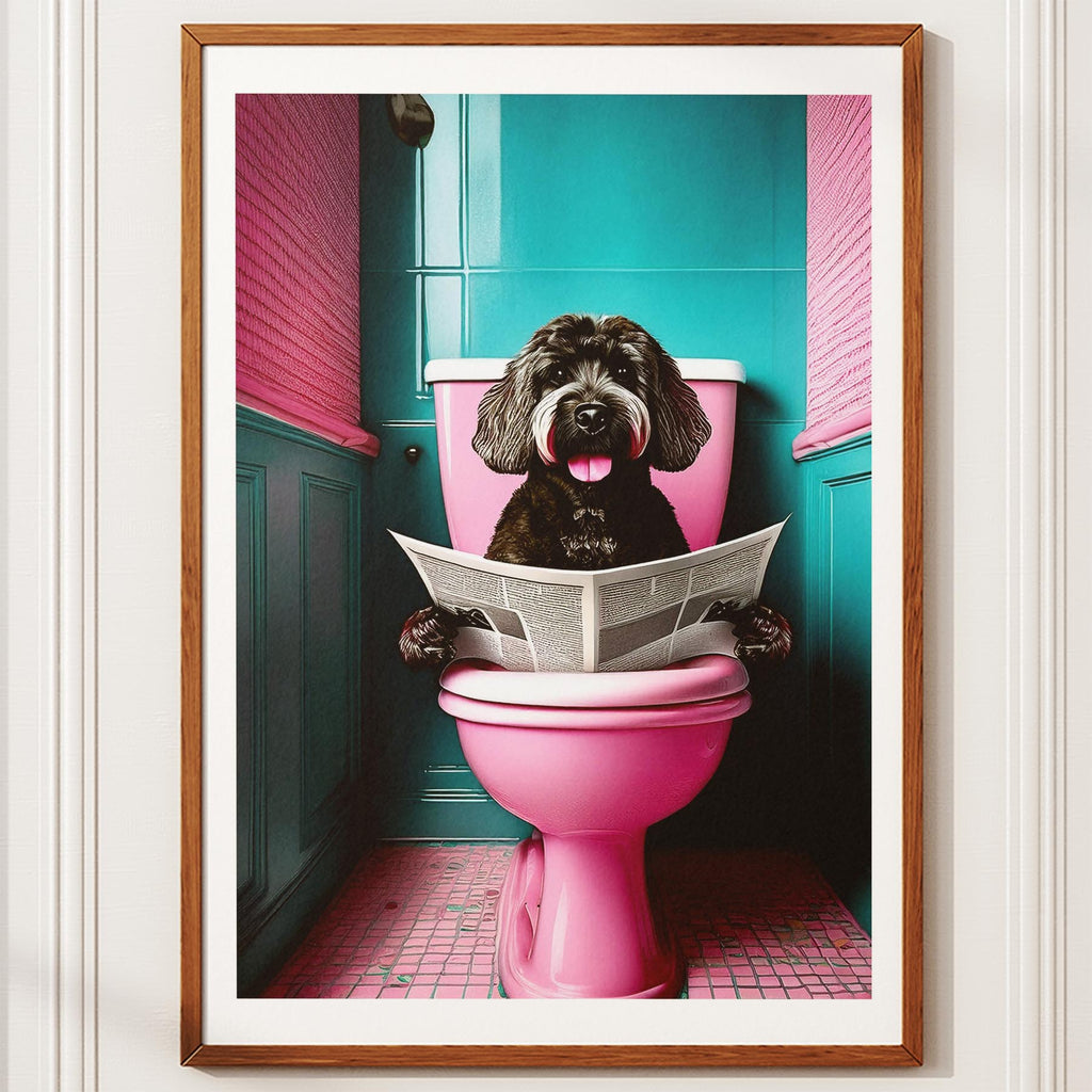 Groodle Toilet Dogs PInk and Turquise image 10