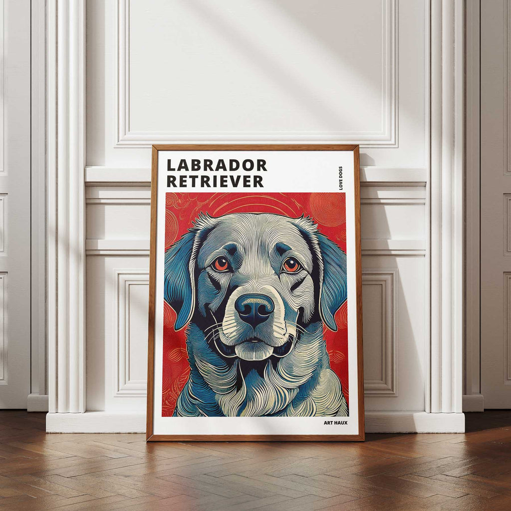 Labrador Retriever Hokusai Japanese Inspired Dog Series with Text image 4