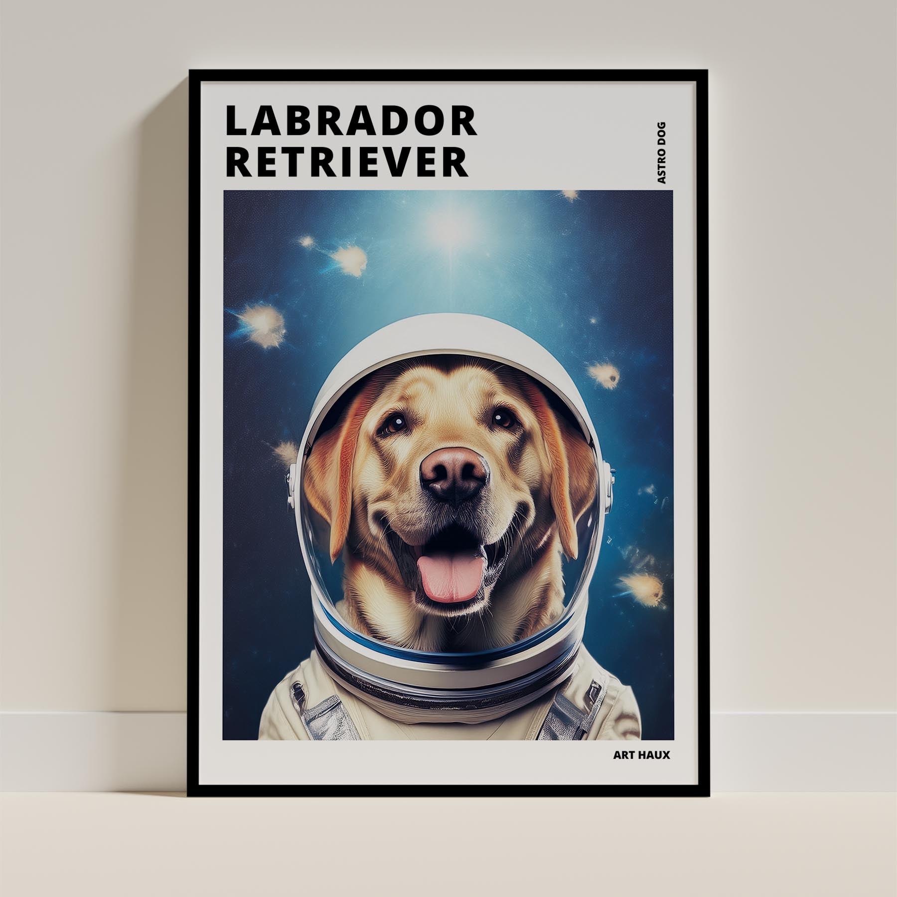 Labrador Retriever Astronaut Dog Series with Text Astro Dog image 0