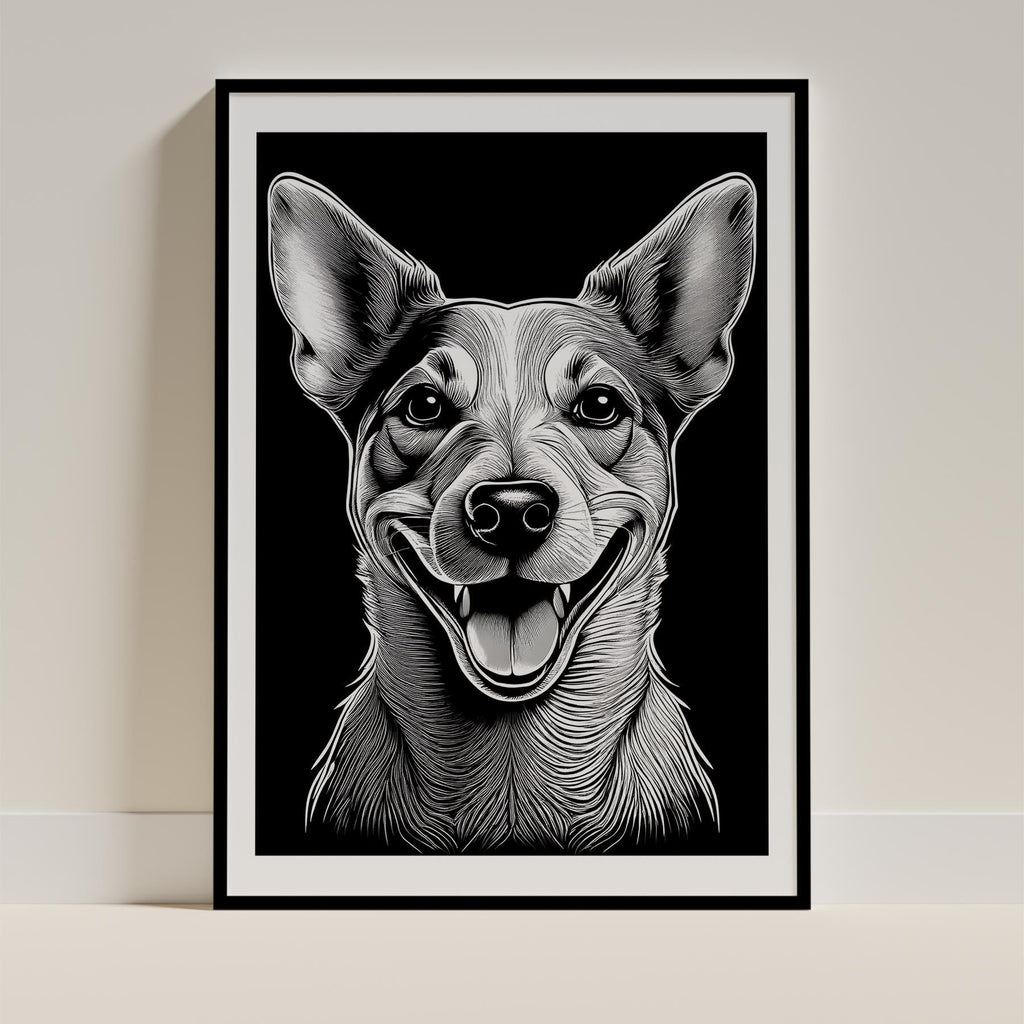 Jack Russell Line Dog Series in Black and White image 0