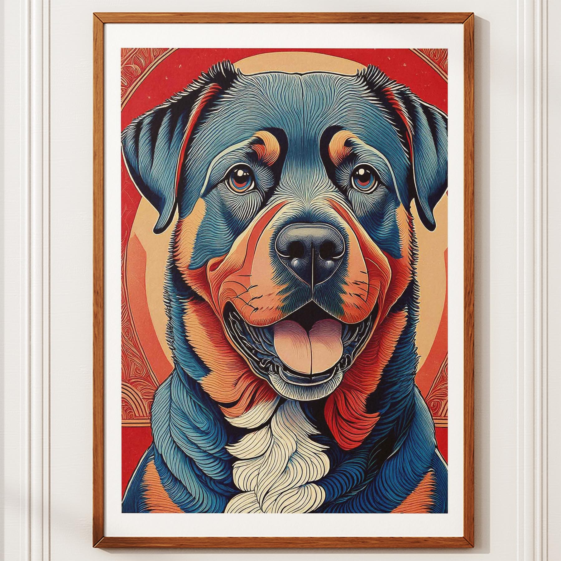 Rottweiler Hokusai Japanese Inspired Dog Series 1 image 10