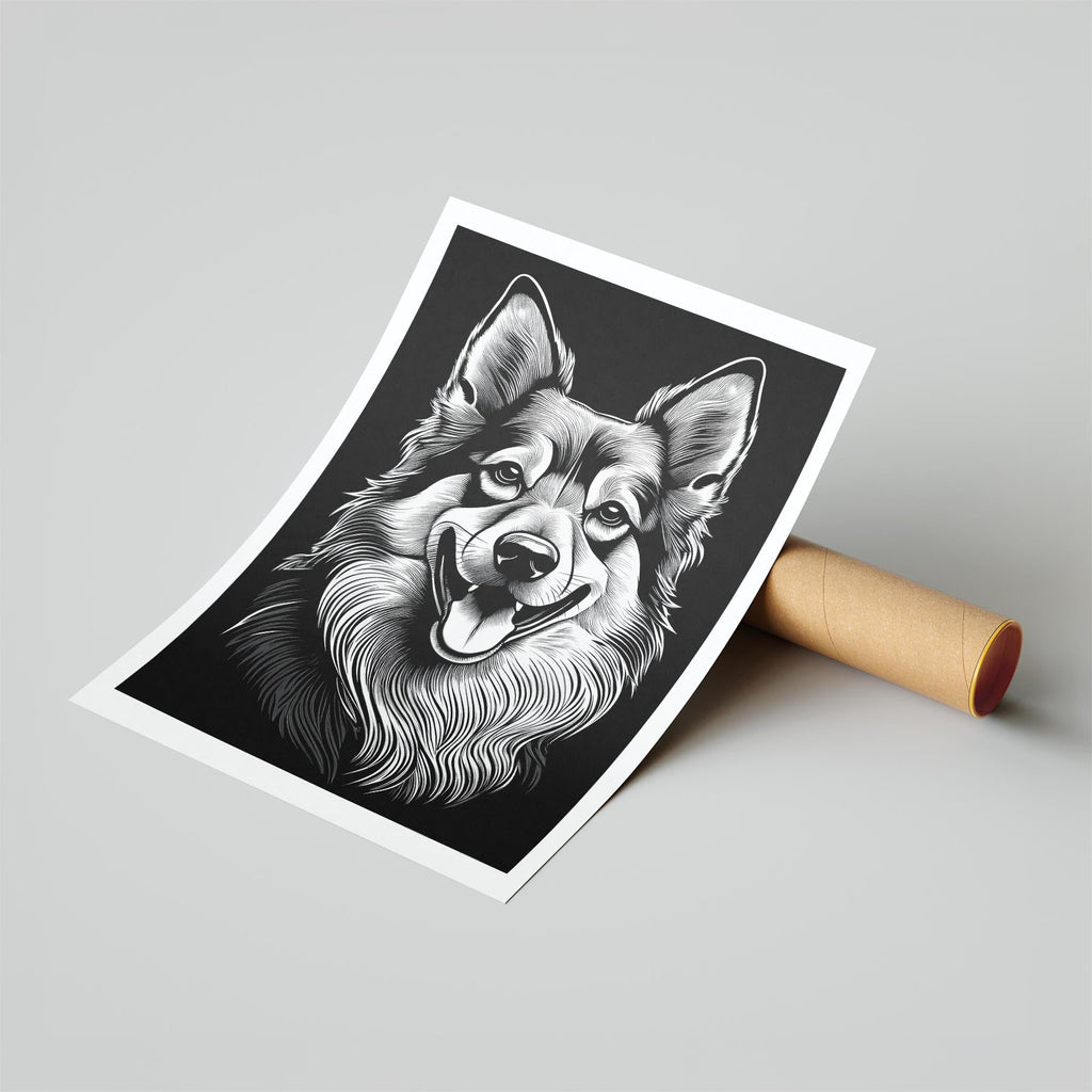 German Spitz Line Dog Series in Black and White image 6