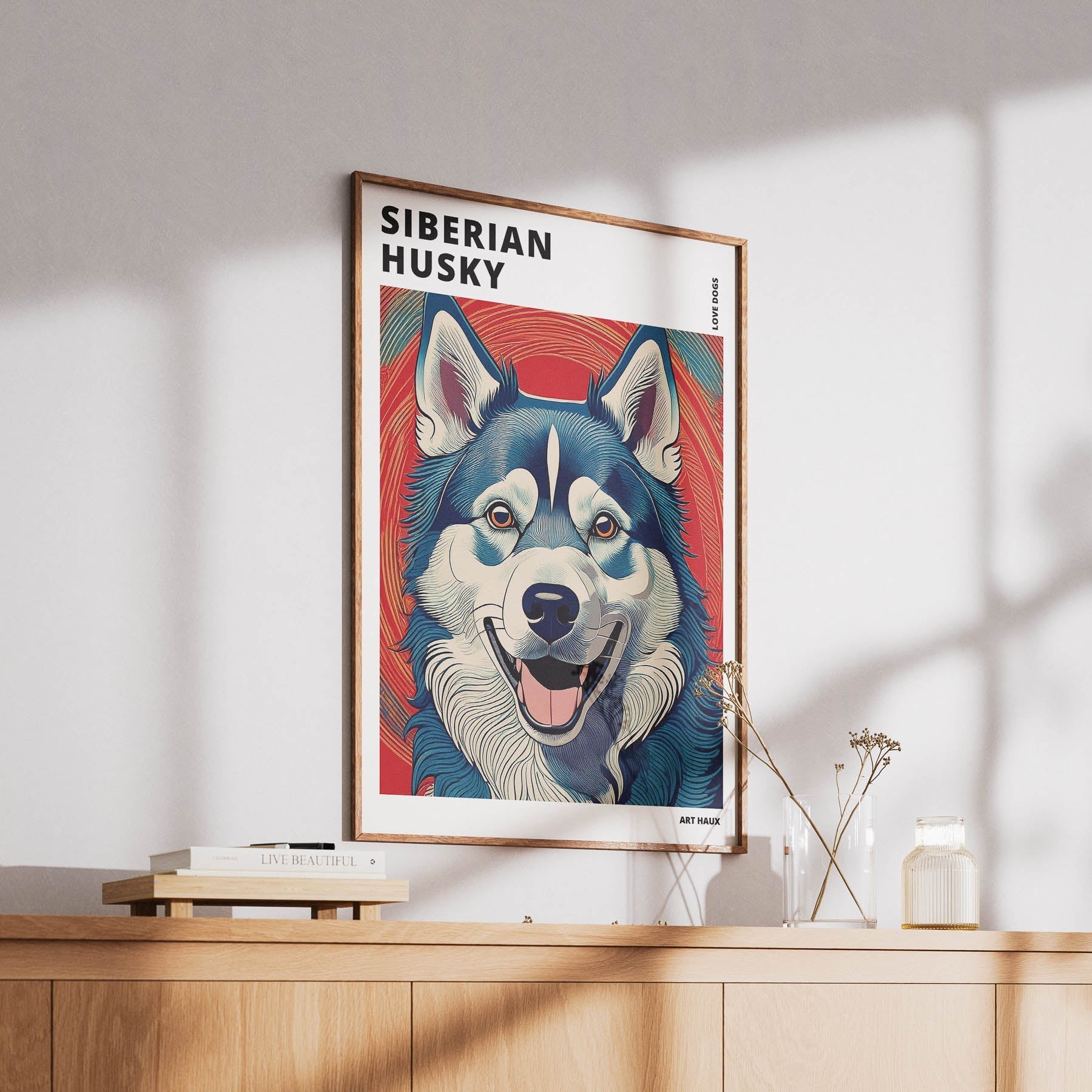 Siberian Husky Hokusai Japanese Inspired Dog Series with Text image 5