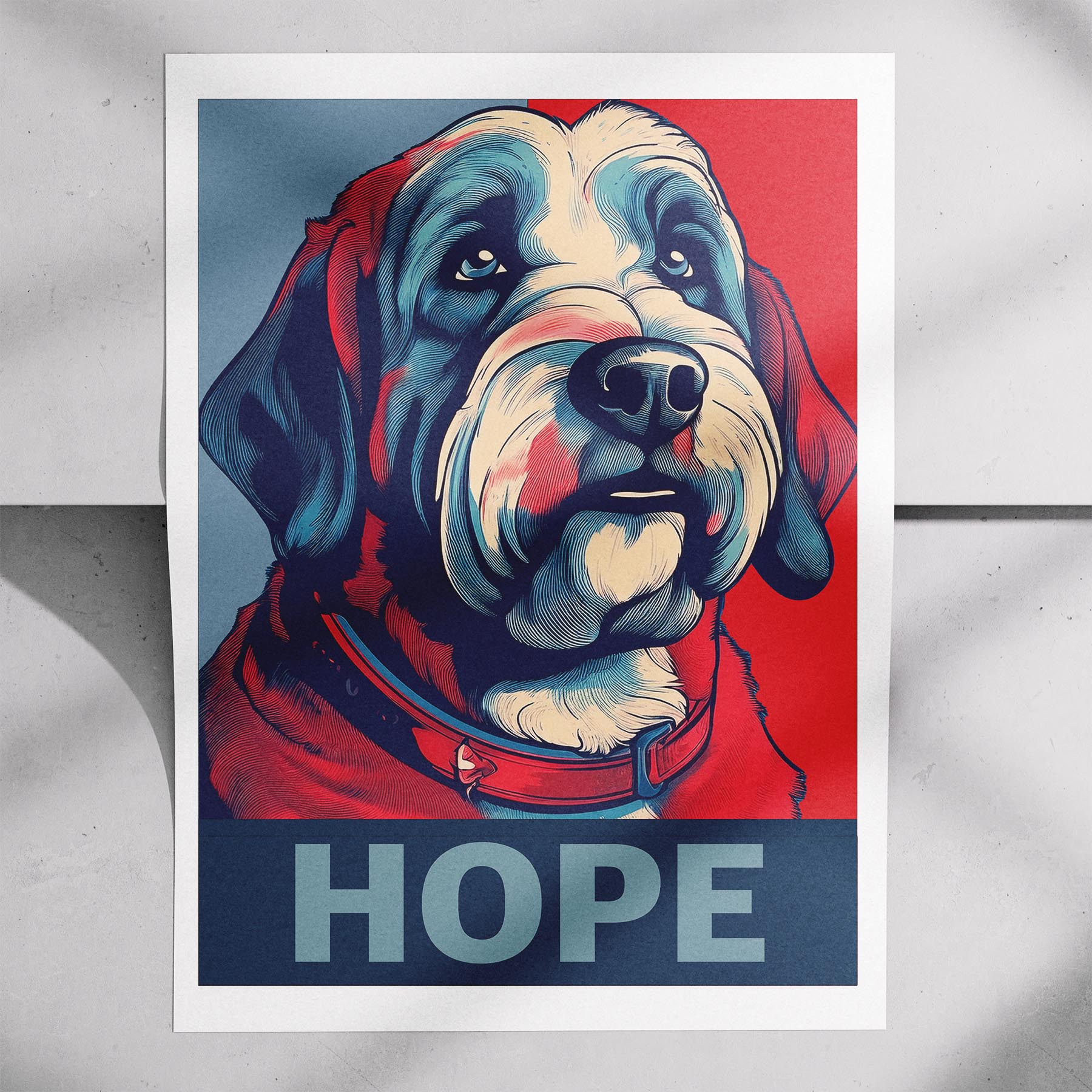 Old English Sheepdog HOPE Series Inspired by the Obama Poster image 7