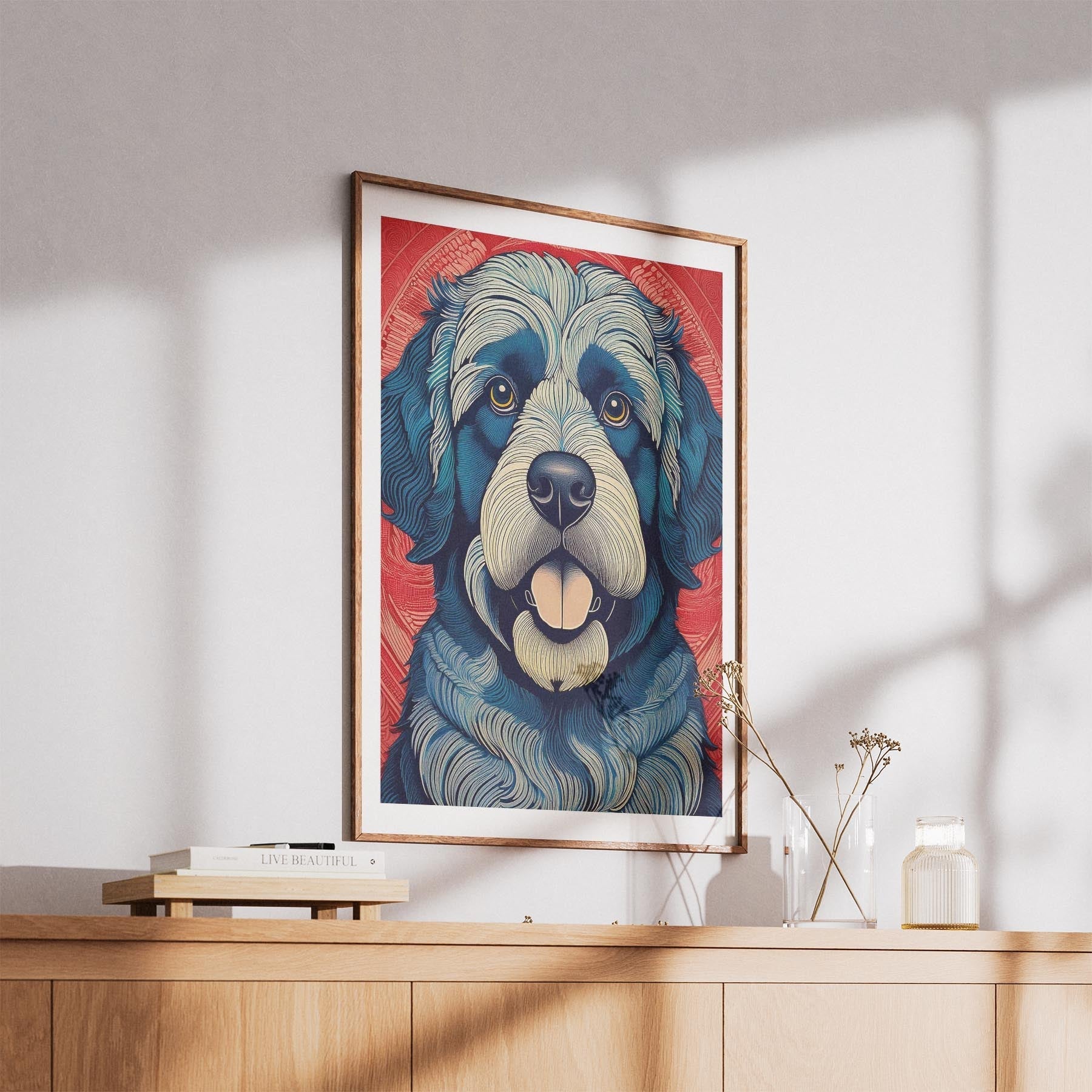 Newfoundland Hokusai Japanese Inspired Dog Series image 5