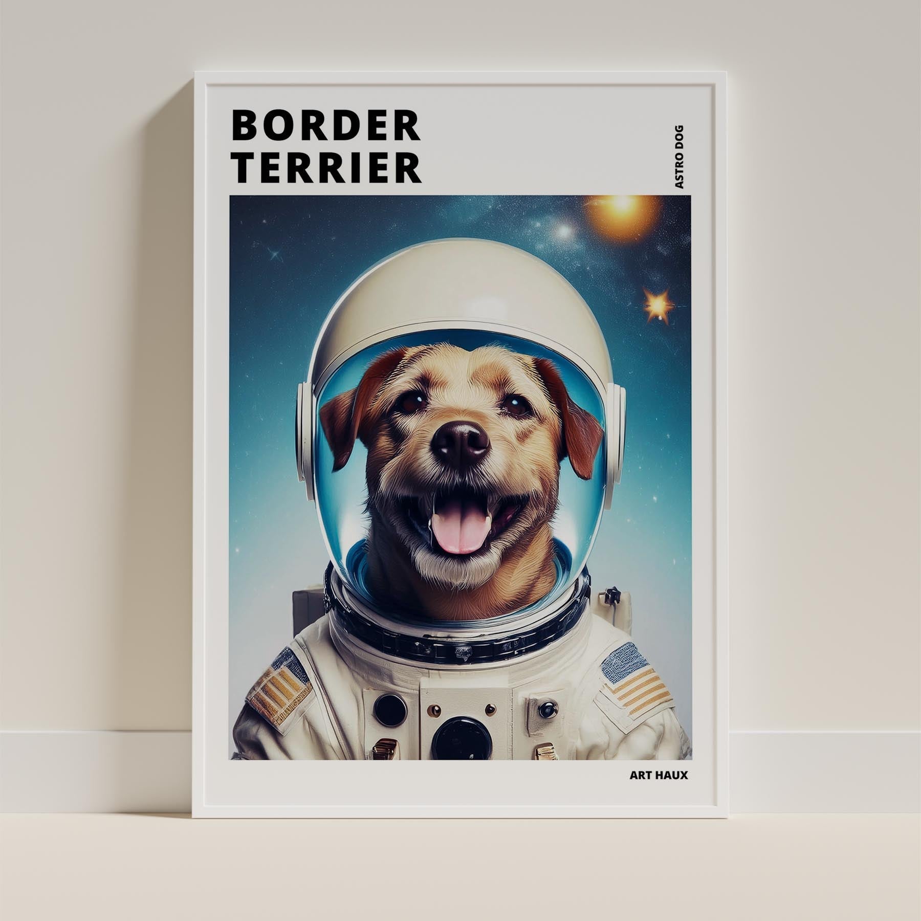 Border Terrier Astronaut Dog Series with Text Astro Dog image 9