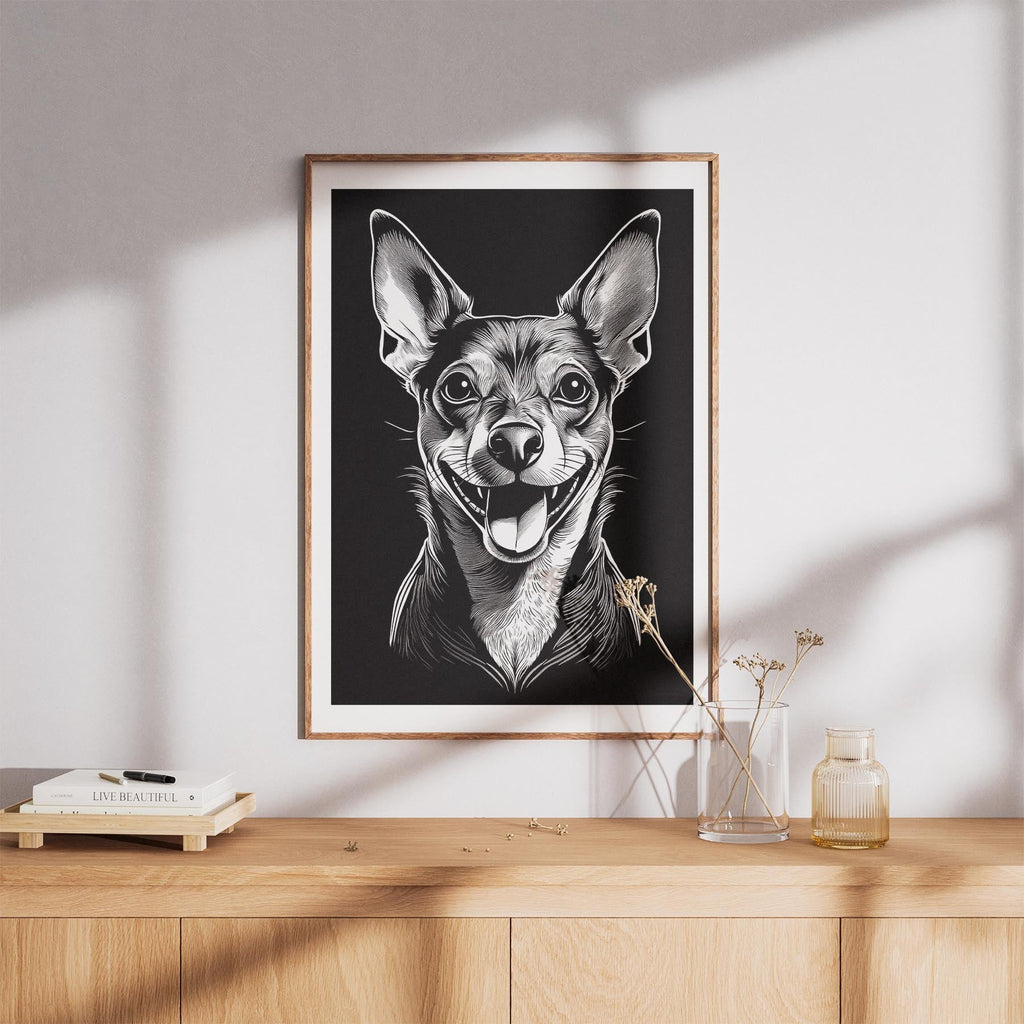 Miniature Pinscher Line Dog Series in Black and White image 8