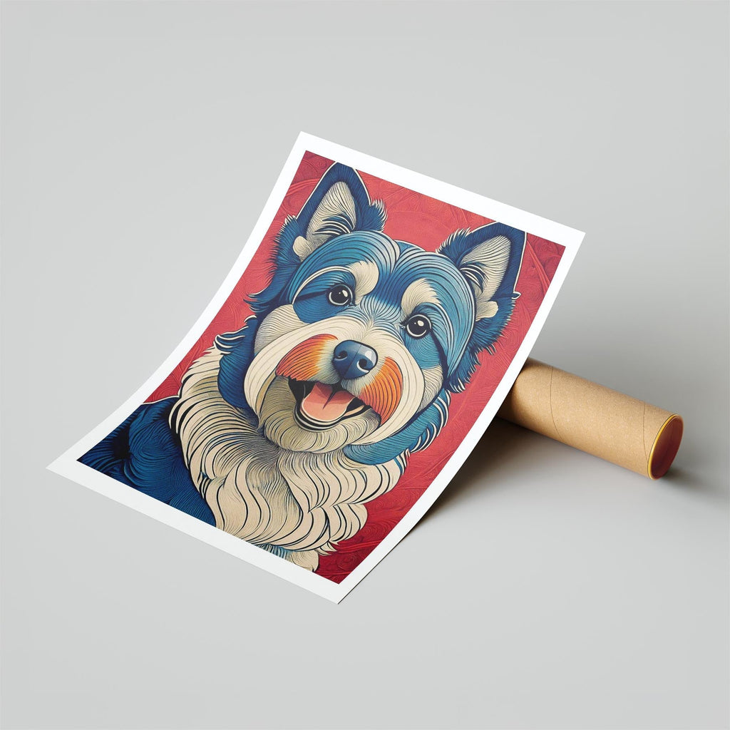 Australian Terrier Hokusai Japanese Inspired Dog Series image 6
