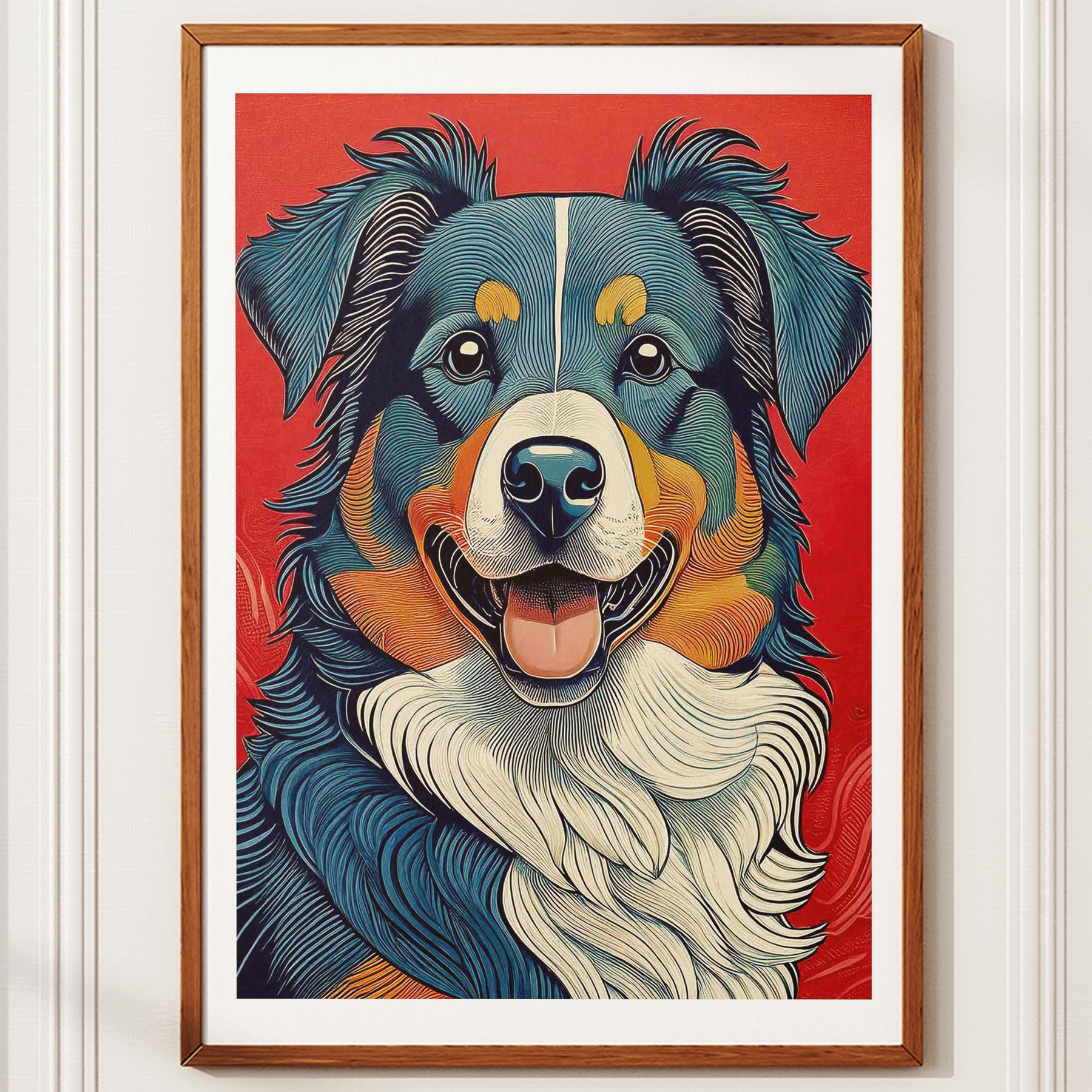 Australian Shepherd Hokusai Japanese Inspired Dog Series 1 image 10
