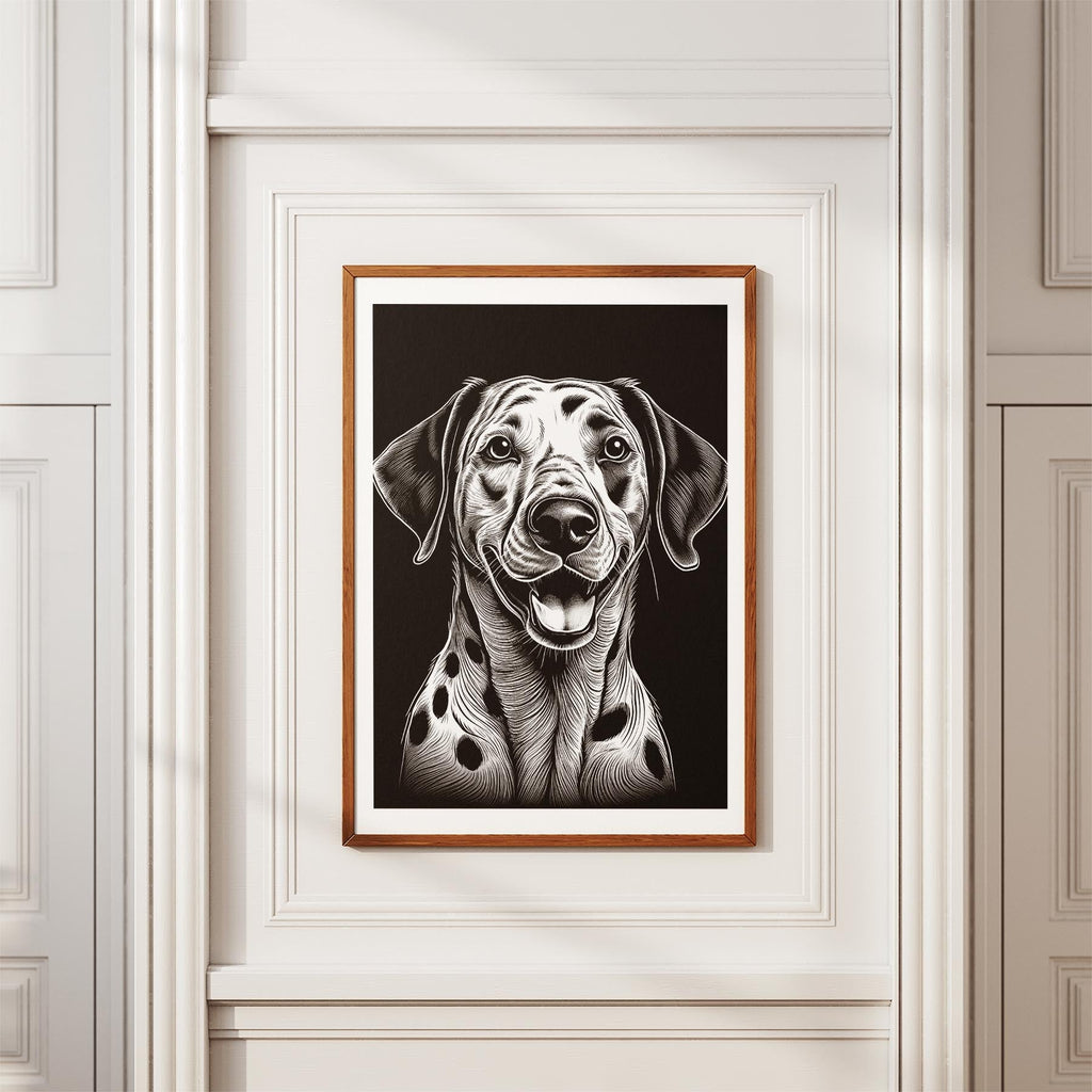 Dalmatian Line Dog Series in Black and White image 3