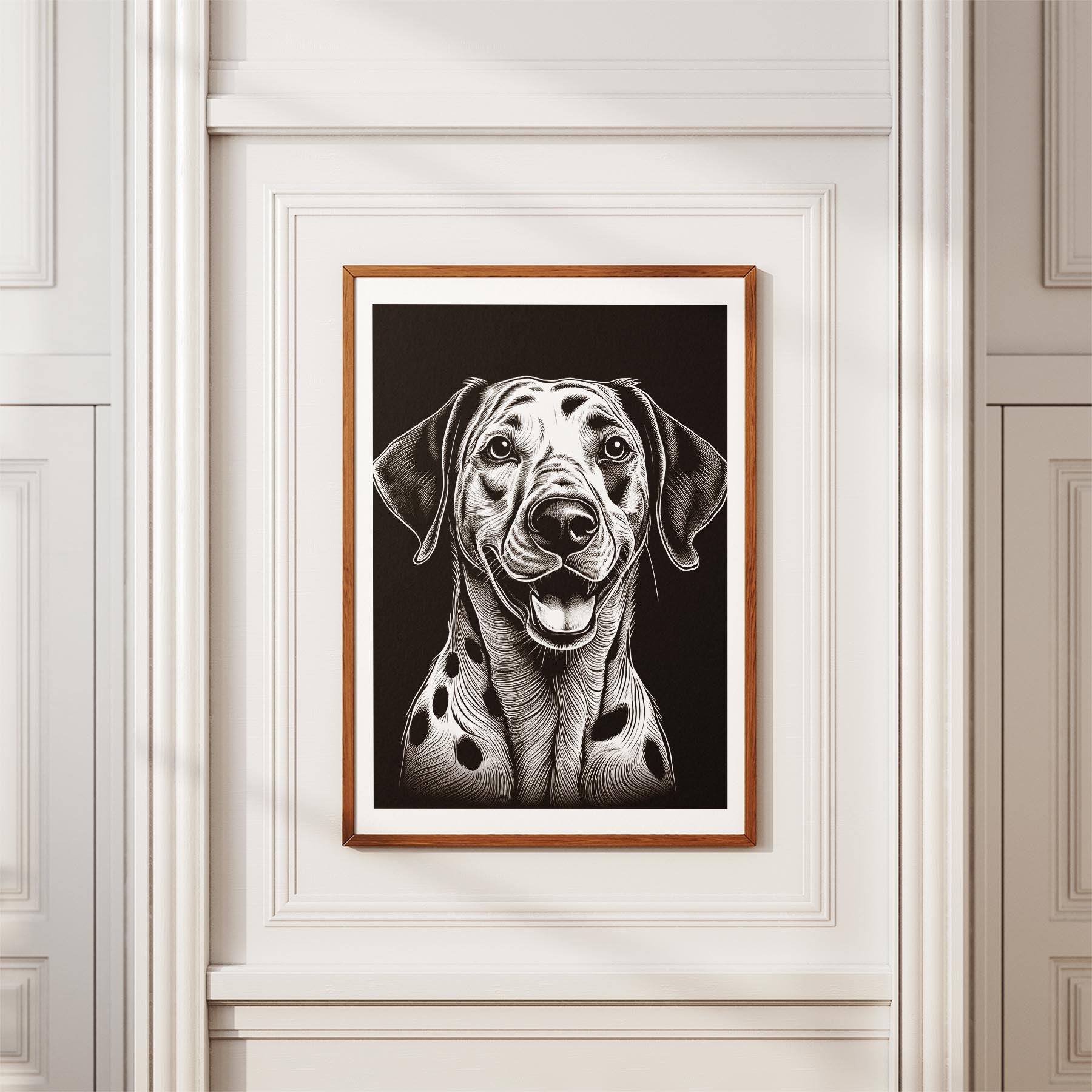 Dalmatian Line Dog Series in Black and White image 3