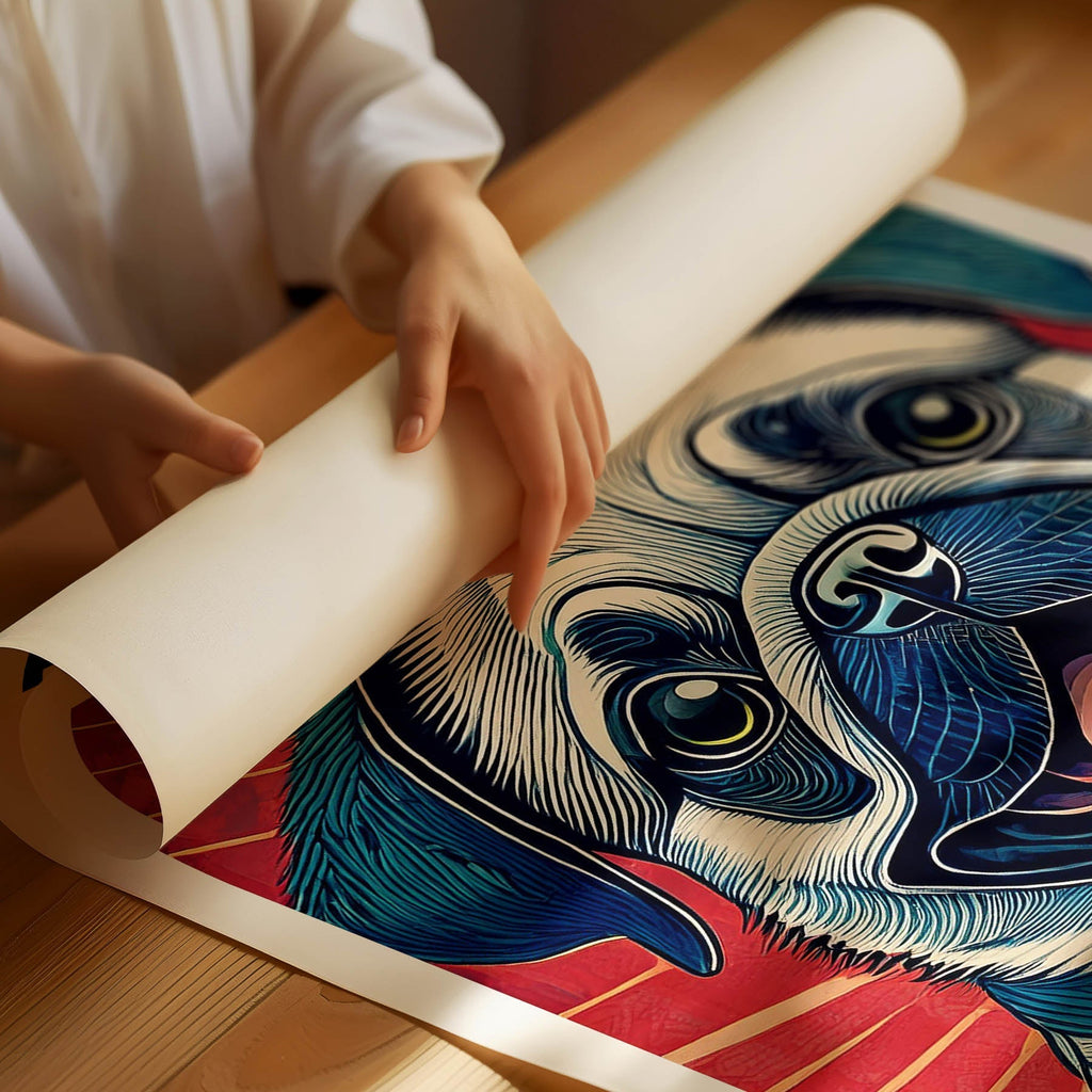 Pug Hokusai Japanese Inspired Dog Series with Text image 1