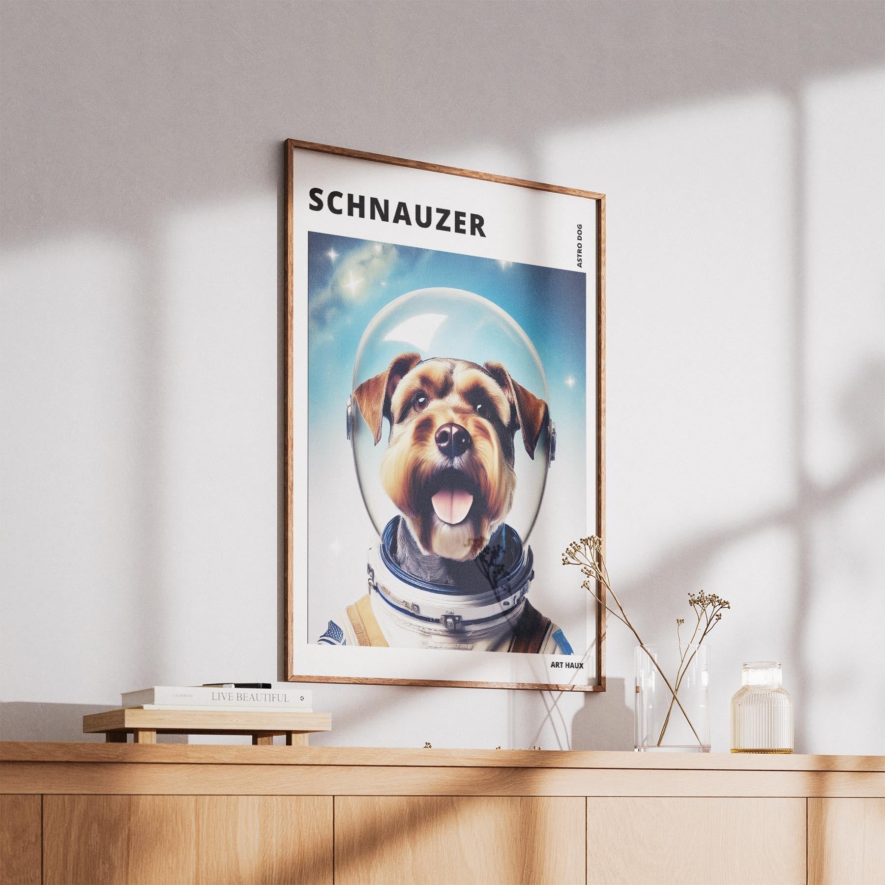Schnauzer Astronaut Dog Series with Text Astro Dog image 5