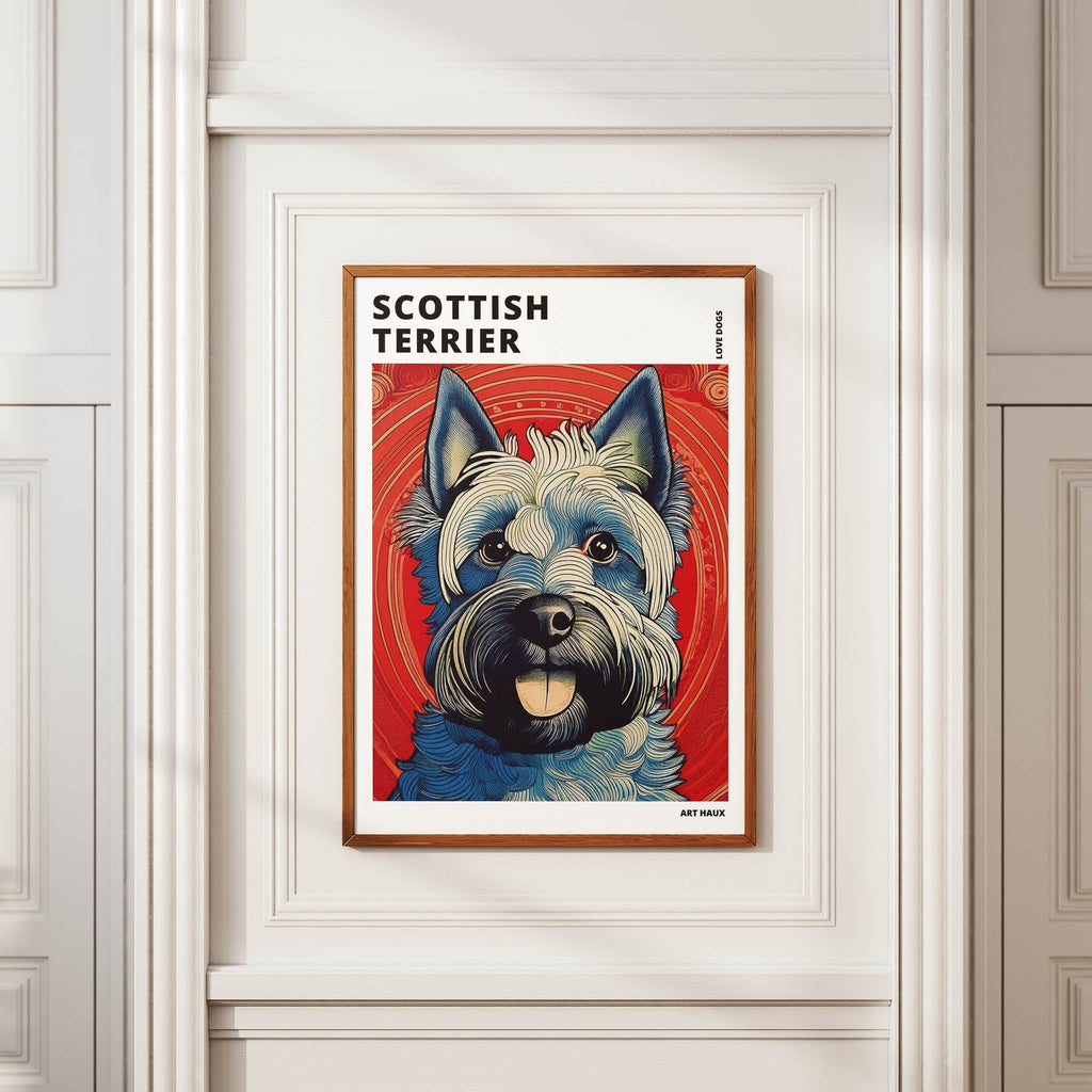 Scottish Terrier Hokusai Japanese Inspired Dog Series with Text image 3
