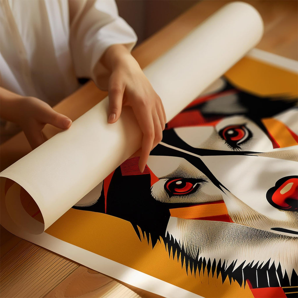 Siberian Husky Geometric Orange Series image 1