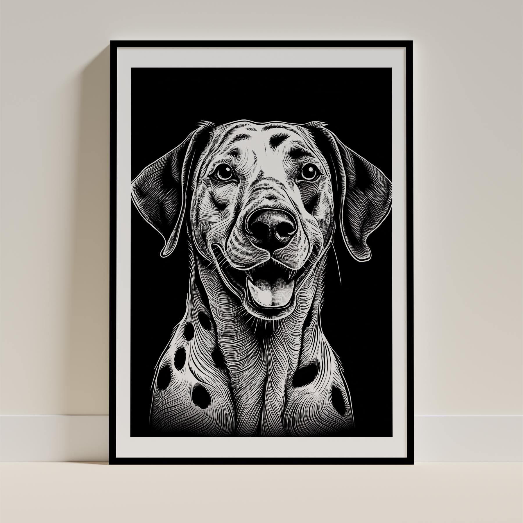 Dalmatian Line Dog Series in Black and White image 0
