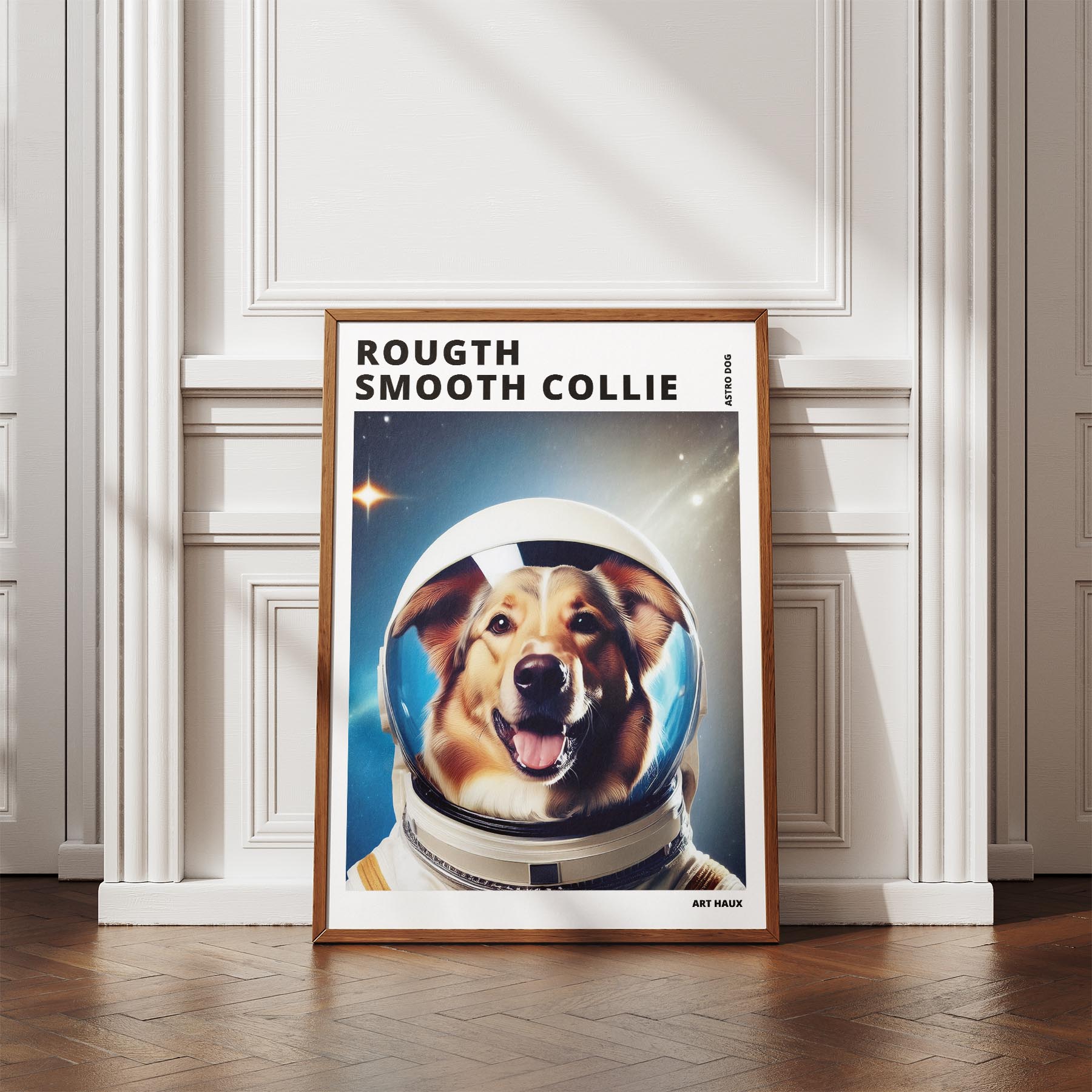 Rough Smooth Collie Astronaut Dog Series with Text Astro Dog image 4