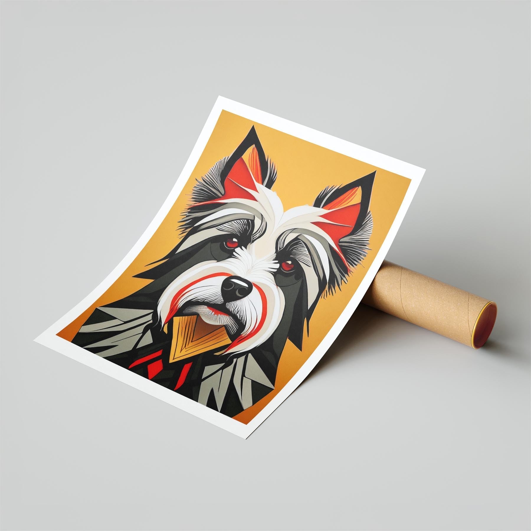 Australian Silky Terrier Geometric Orange Series image 6