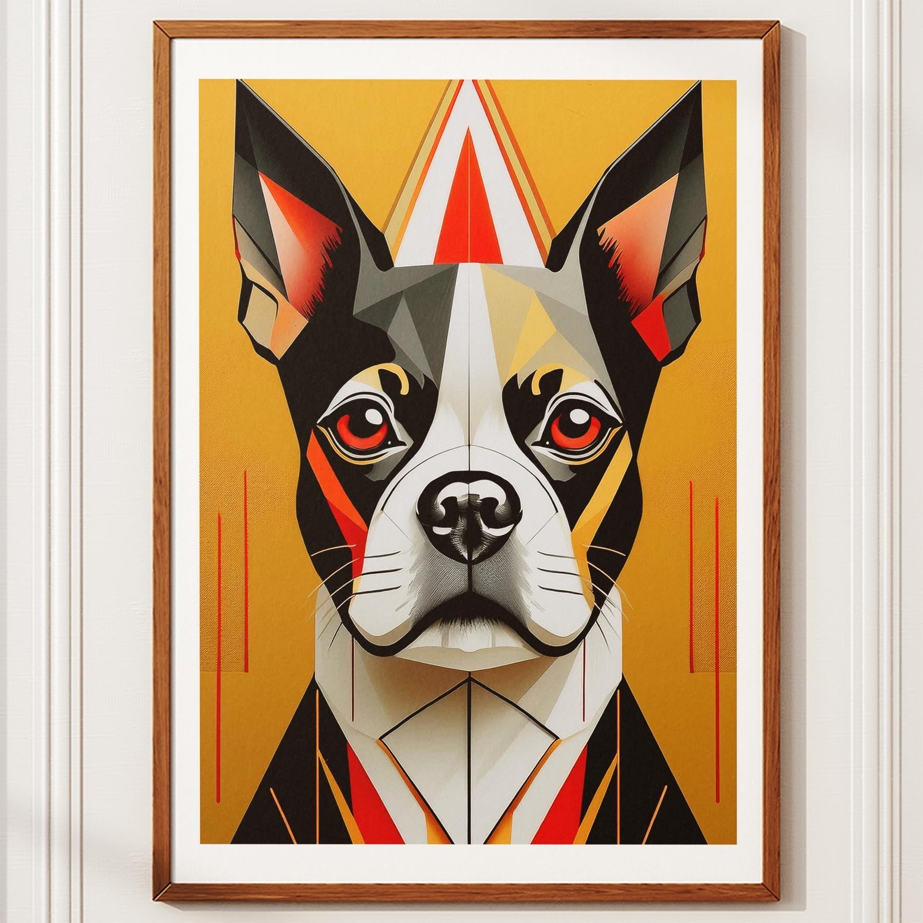Boston Terrier Geometric Orange Series image 10