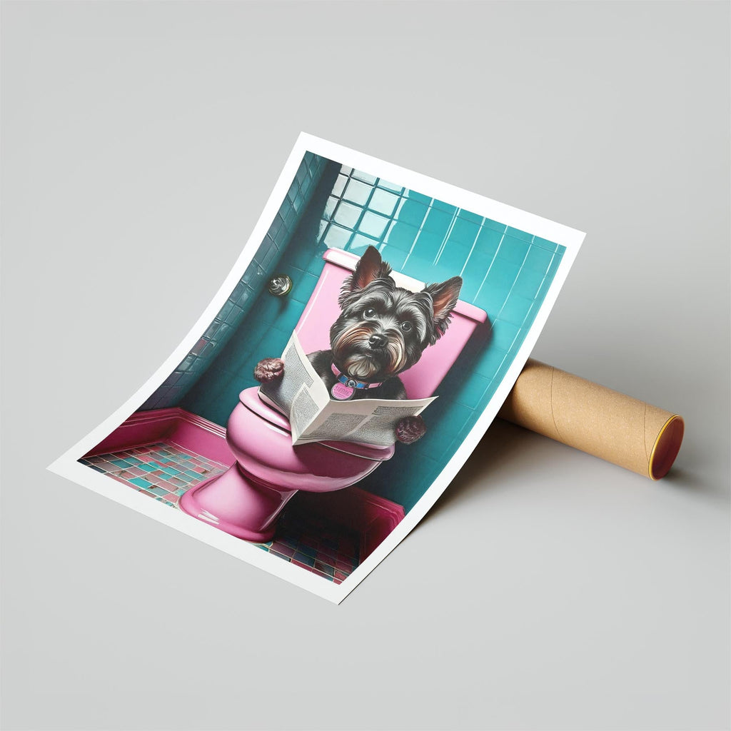 Yorkshire Terrier Toilet Dogs PInk and Turquise ! This kitschy, colourful Yorksh image 6