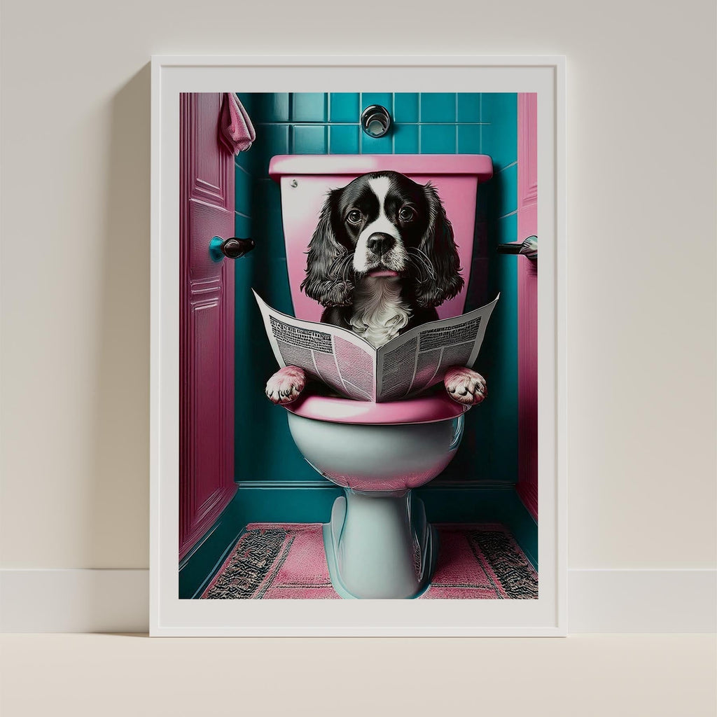 Cavalier Spaniel Toilet Dogs PInk and Turquise image 9