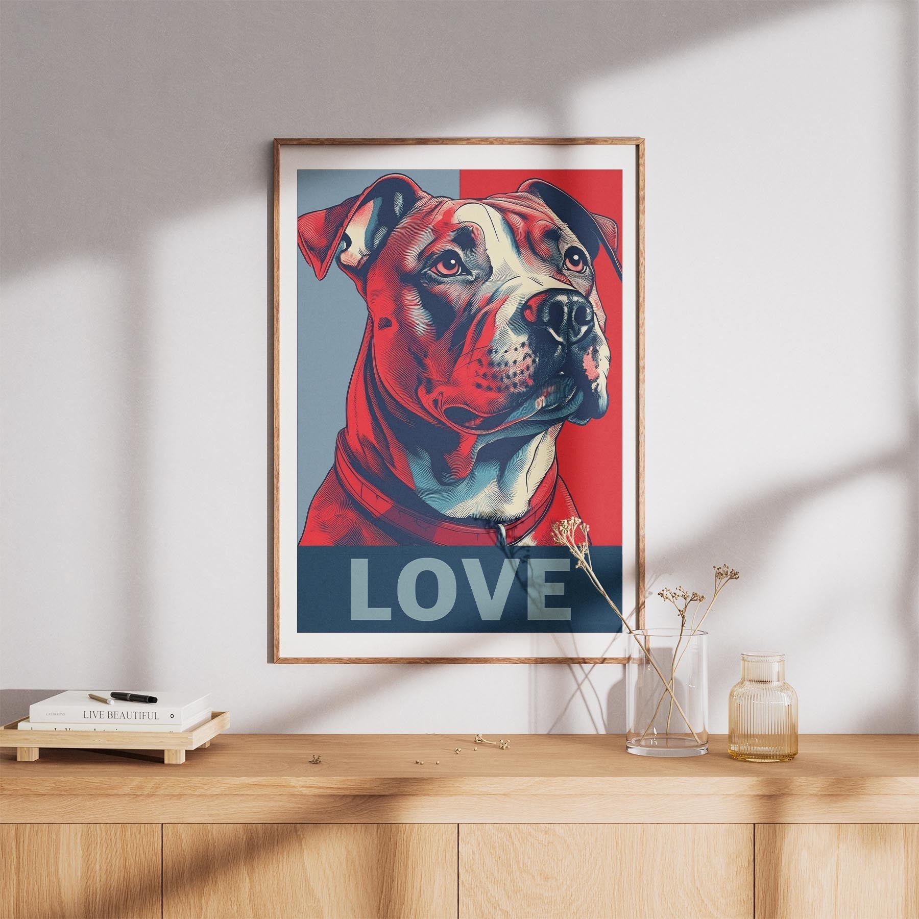 Staffordshire Bull Terrier LOVE Series Inspired by the Obama Poster image 8