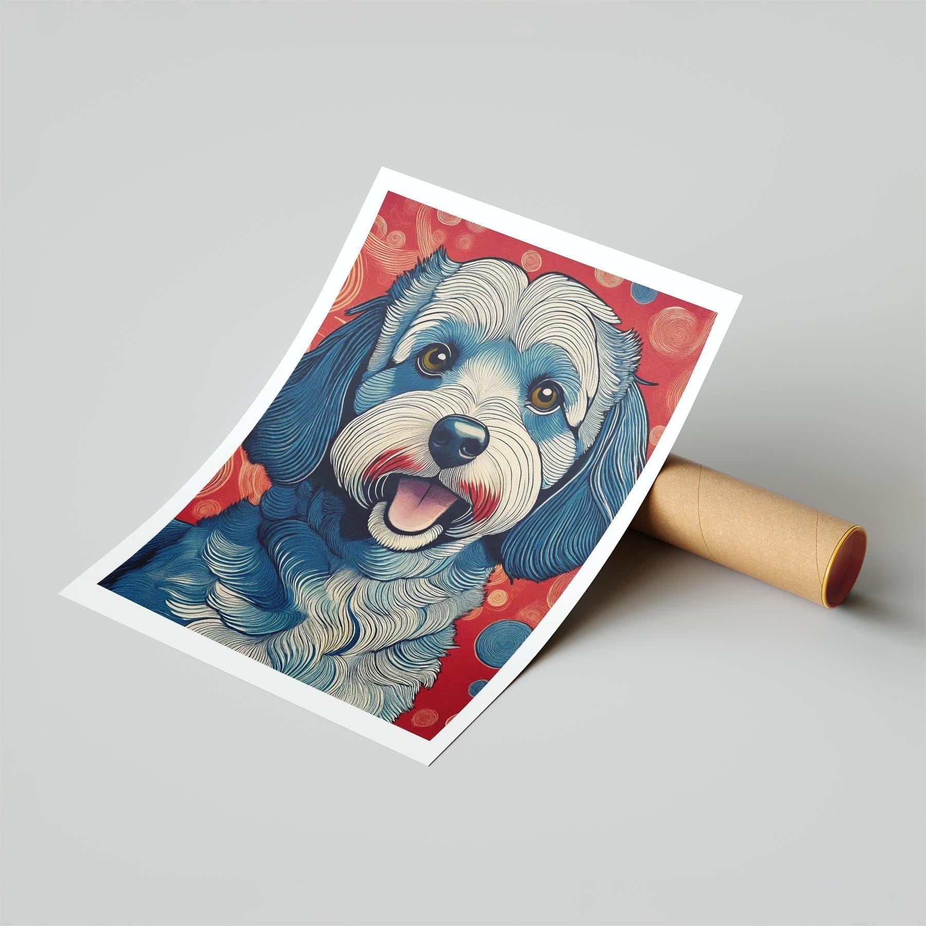 Groodle Hokusai Japanese Inspired Dog Series image 6