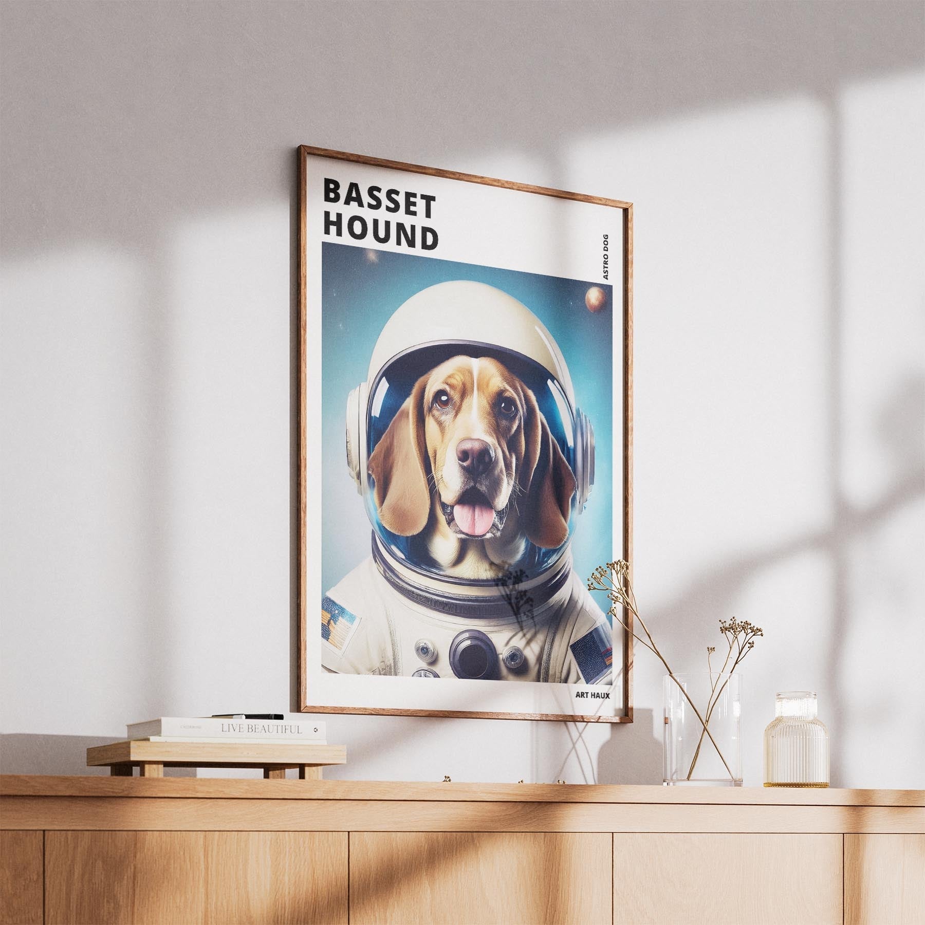 Basset Hound Astronaut Dog Series with Text Astro Dog image 5