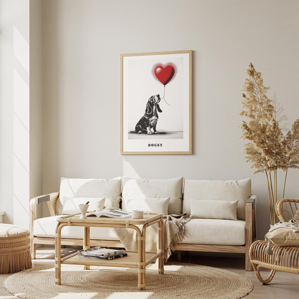 Basset Hound DOGSY Series inspired by the Art of Banksy with text Dogsy image 2