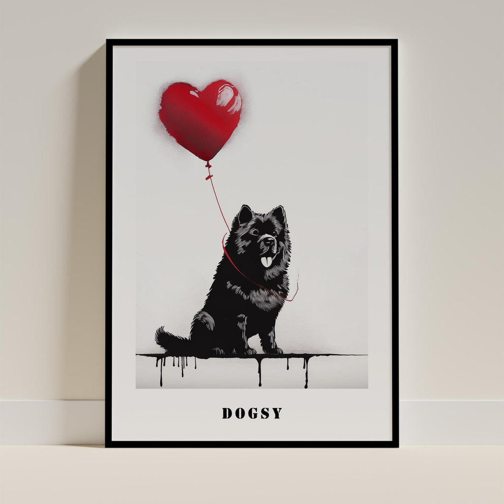 Chow Chow DOGSY Series inspired by the Art of Banksy with text Dogsy image 0