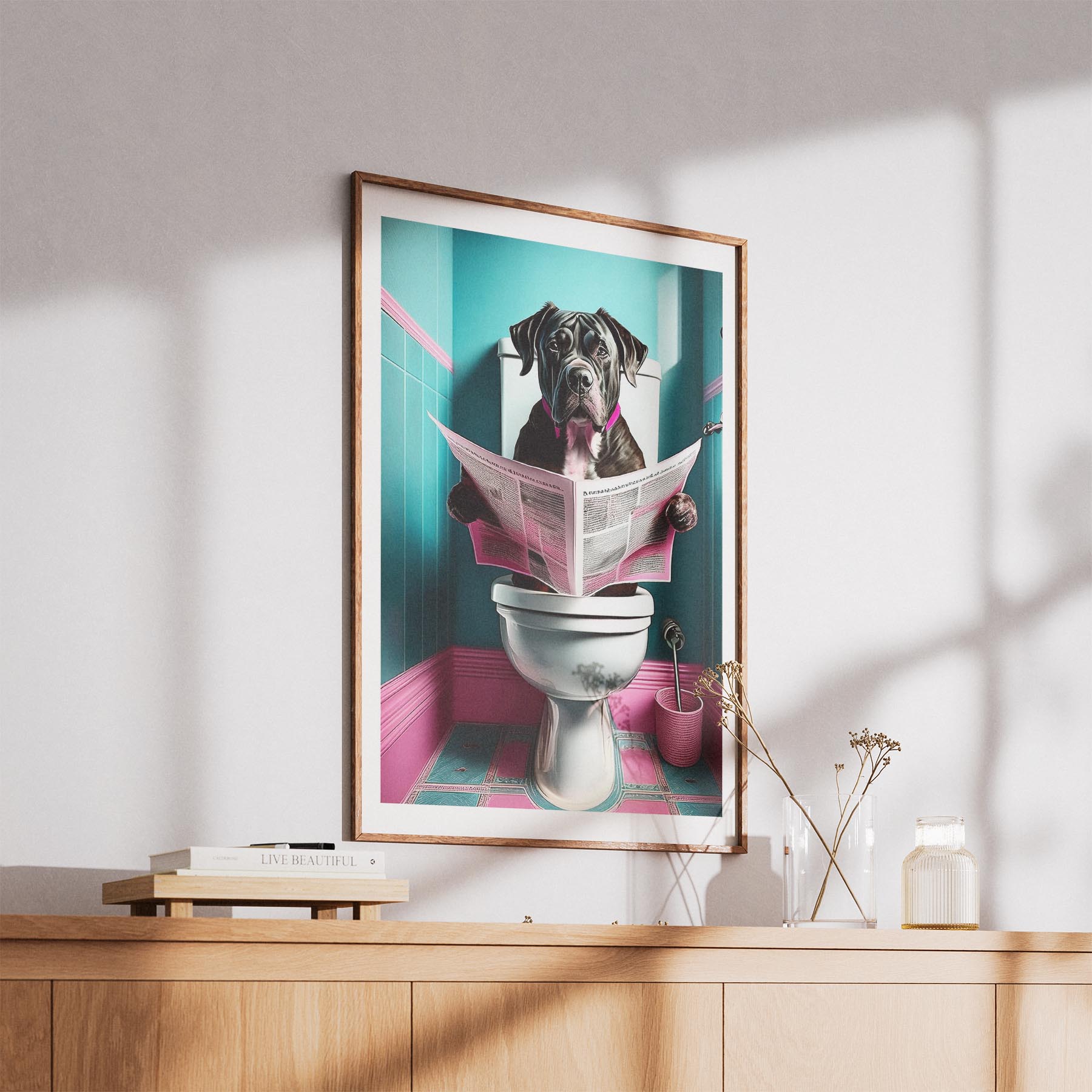 Neapolitan Mastiff Toilet Dogs PInk and Turquise image 5