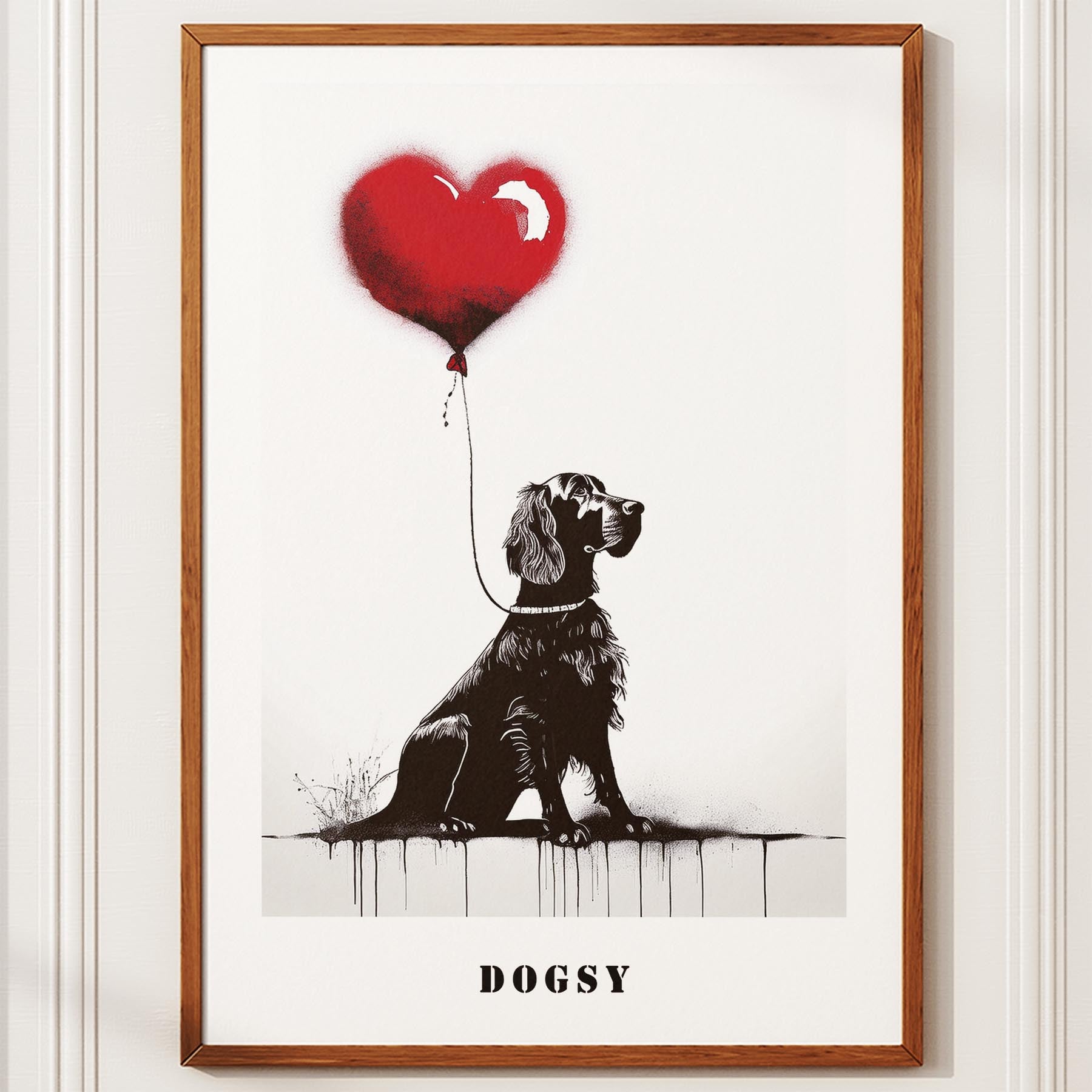 Gordon Setter DOGSY Series inspired by the Art of Banksy with text Dogsy image 10