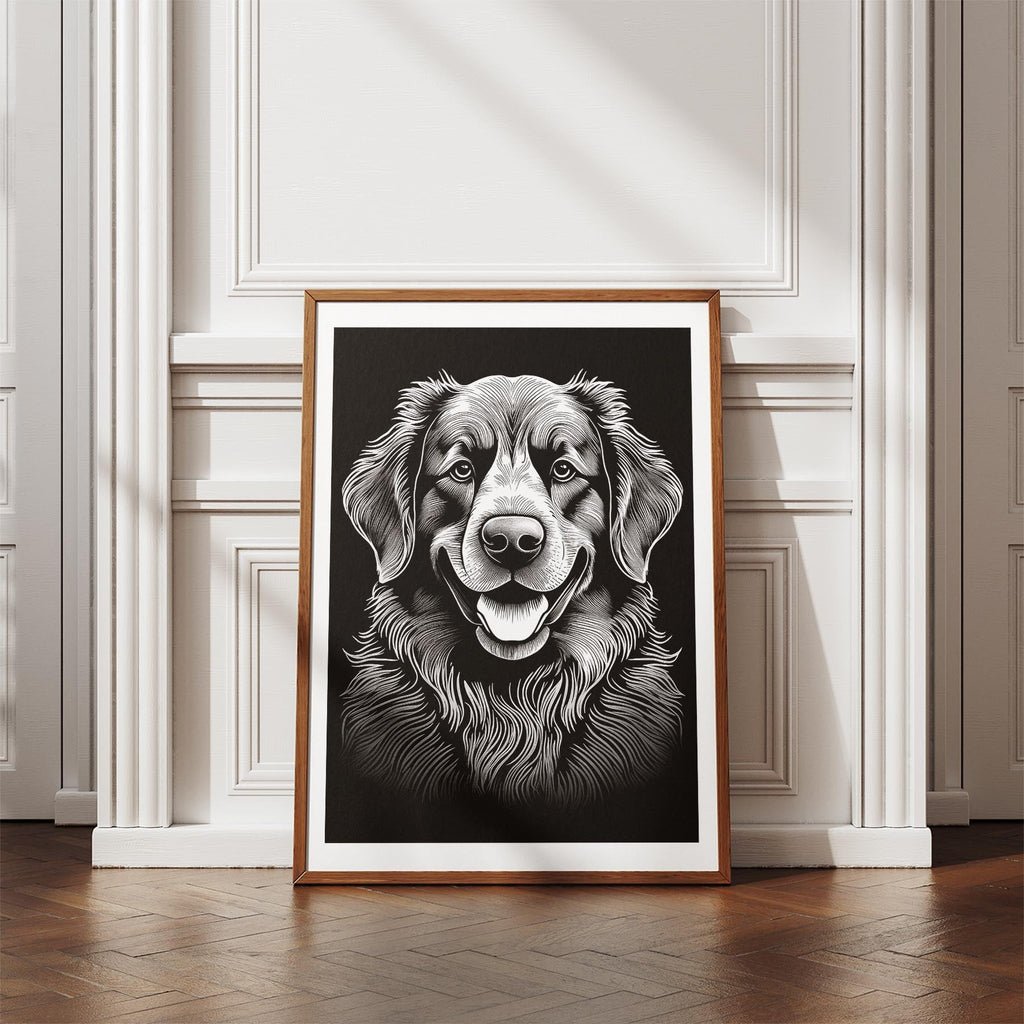 Newfoundland Line Dog Series in Black and White image 4