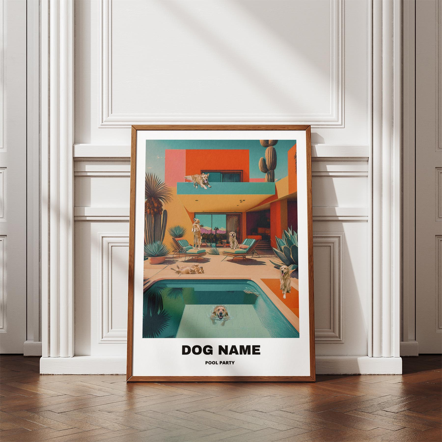 Golden Retriever Custom Pool Party WITH TEXT image 4