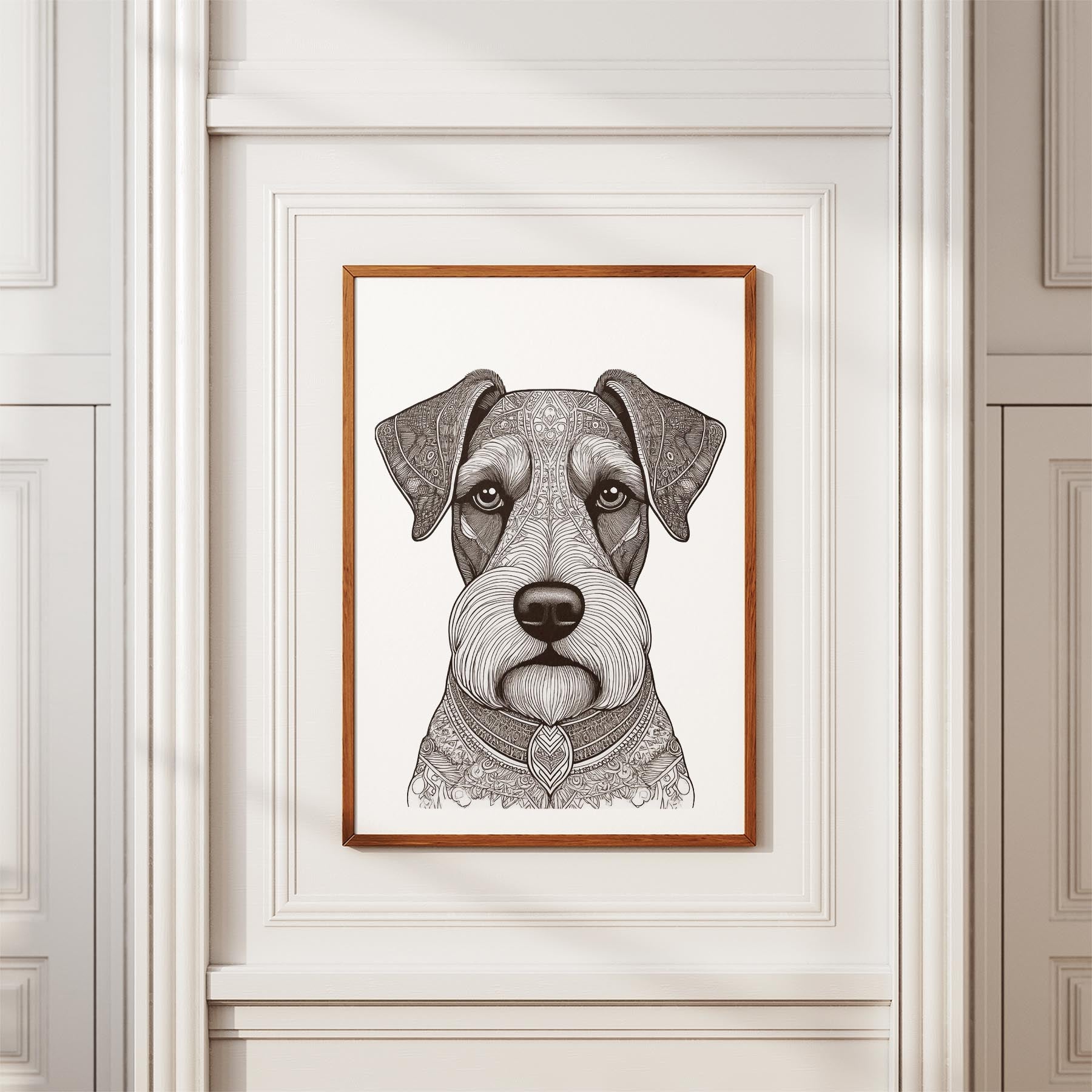 Schnauzer Mandala Black and White Dog Series image 3