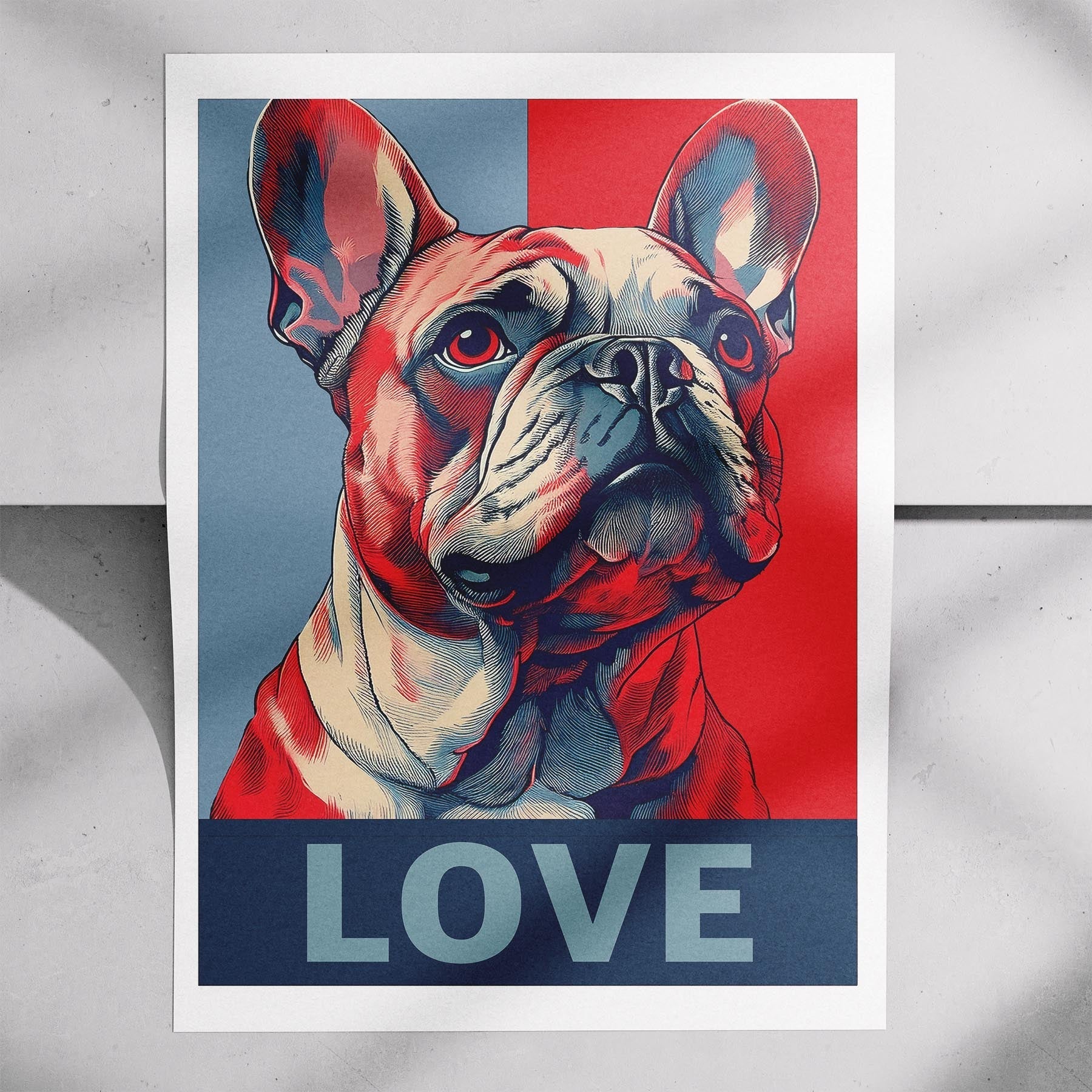 French Bulldog LOVE Series Inspired by the Obama Poster image 7