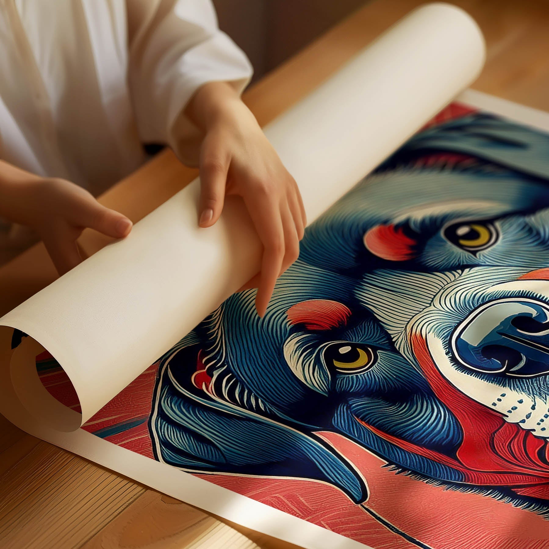 Rottweiler Hokusai Japanese Inspired Dog Series with Text image 1