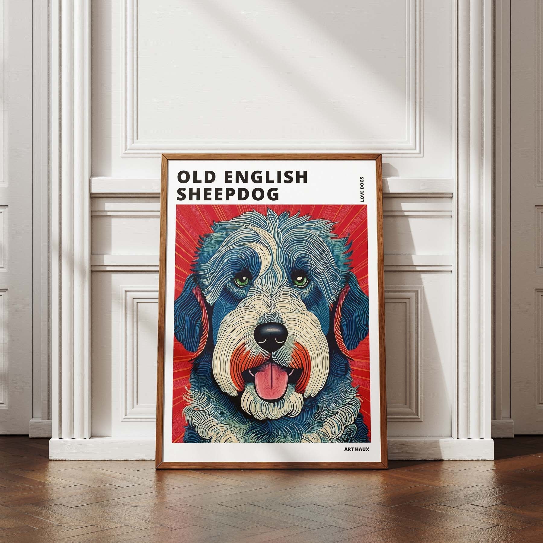 Old English Sheepdog Hokusai Japanese Inspired Dog Series with Text image 4