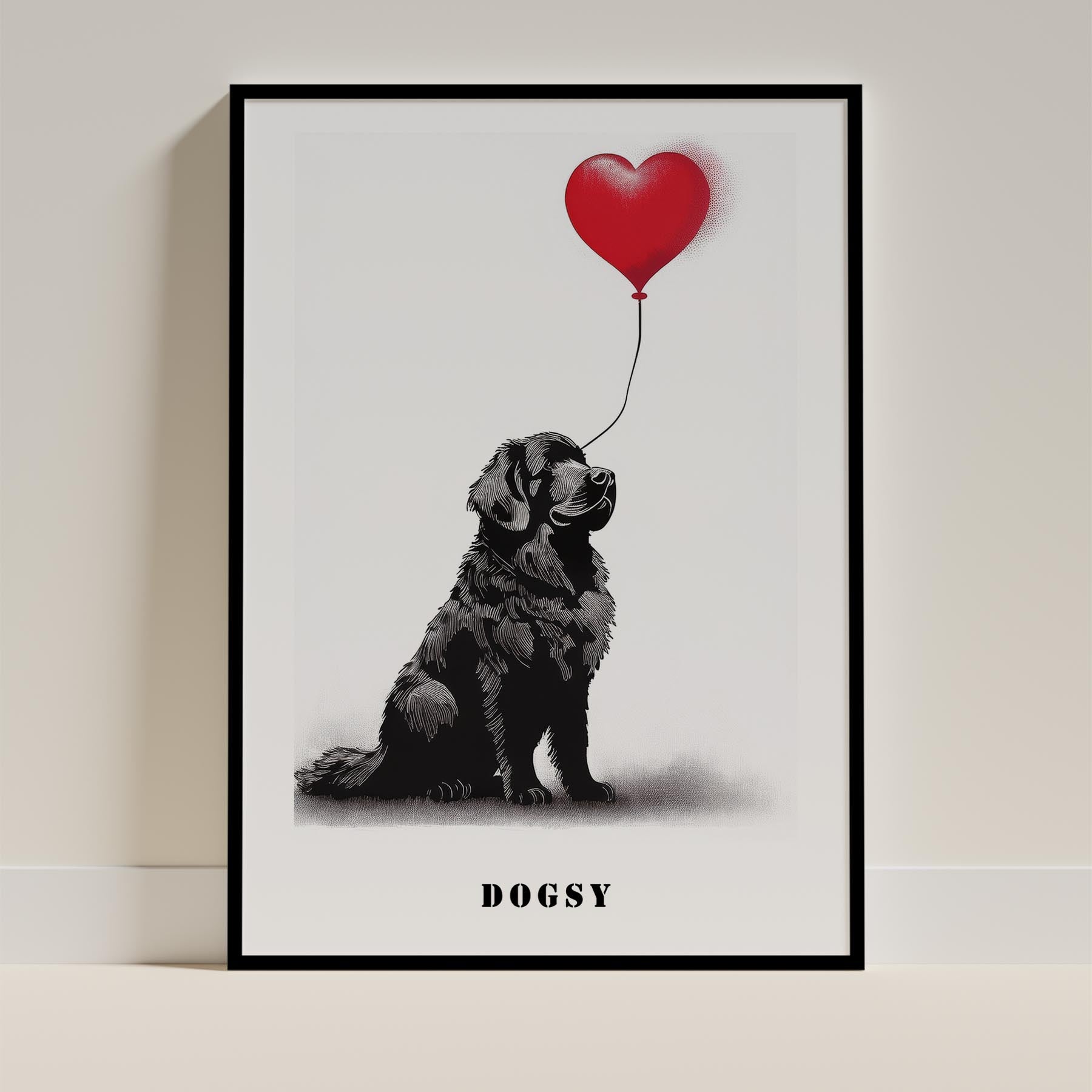 Newfoundland DOGSY Series inspired by the Art of Banksy with text Dogsy image 11