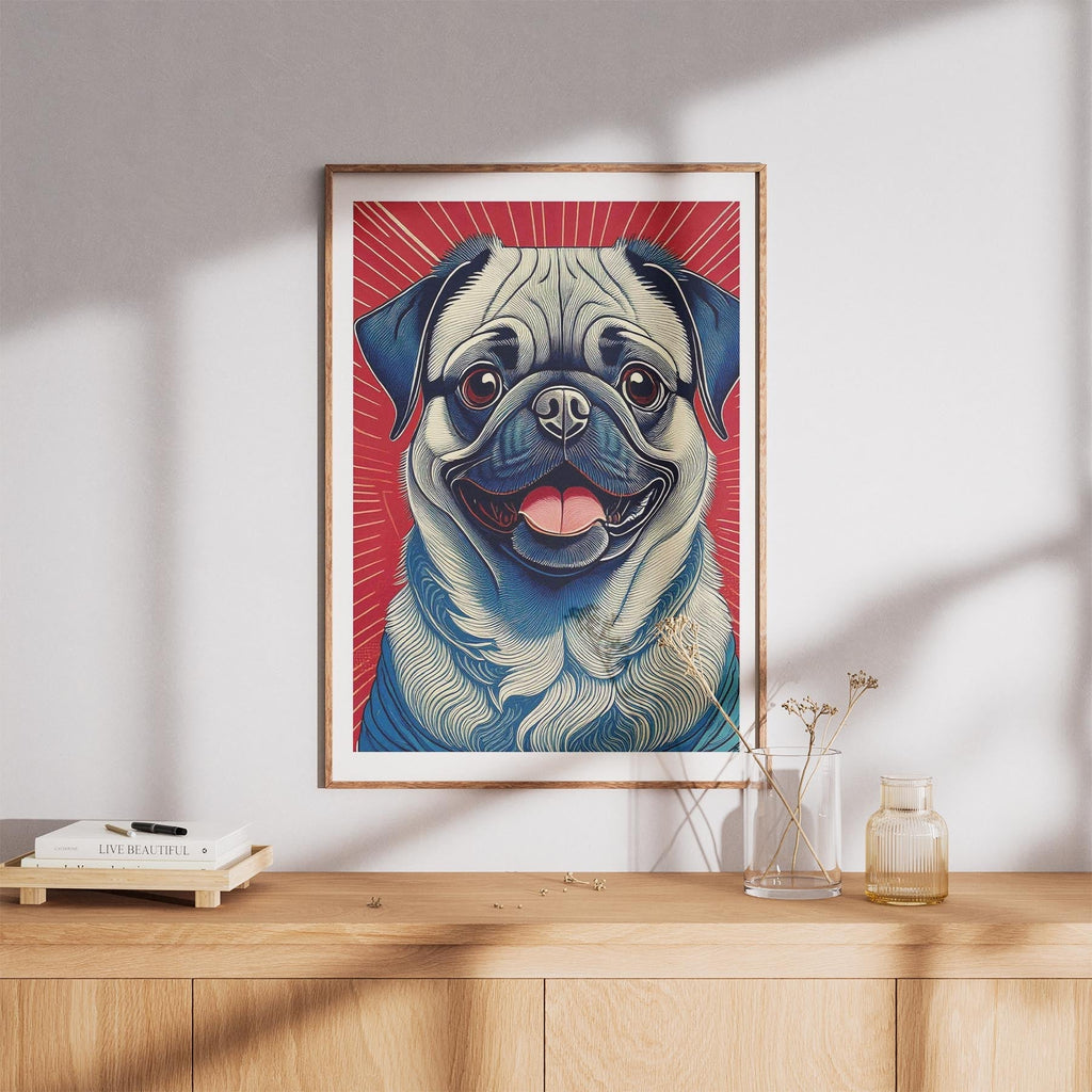 Pug Hokusai Japanese Inspired Dog Series image 8