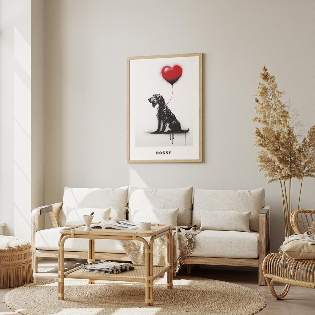 Irish Wolfhound DOGSY Series inspired by the Art of Banksy with text Dogsy image 2