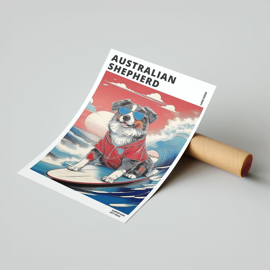 Australian Shepherd Hokosai Surfer Dogs 1 image 7