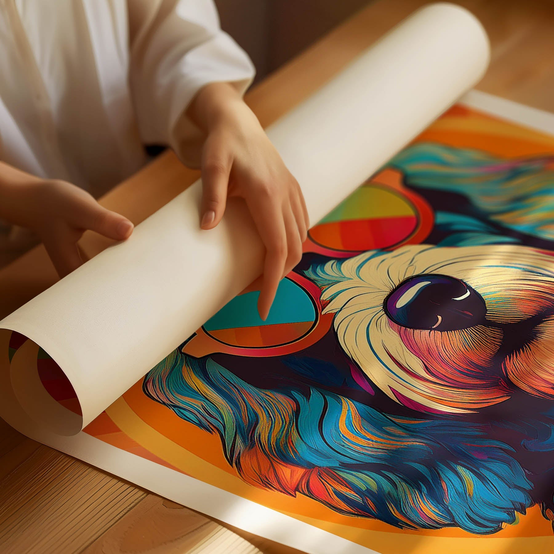 Cavoodle Dog In Colourful Sunnies 6 image 3