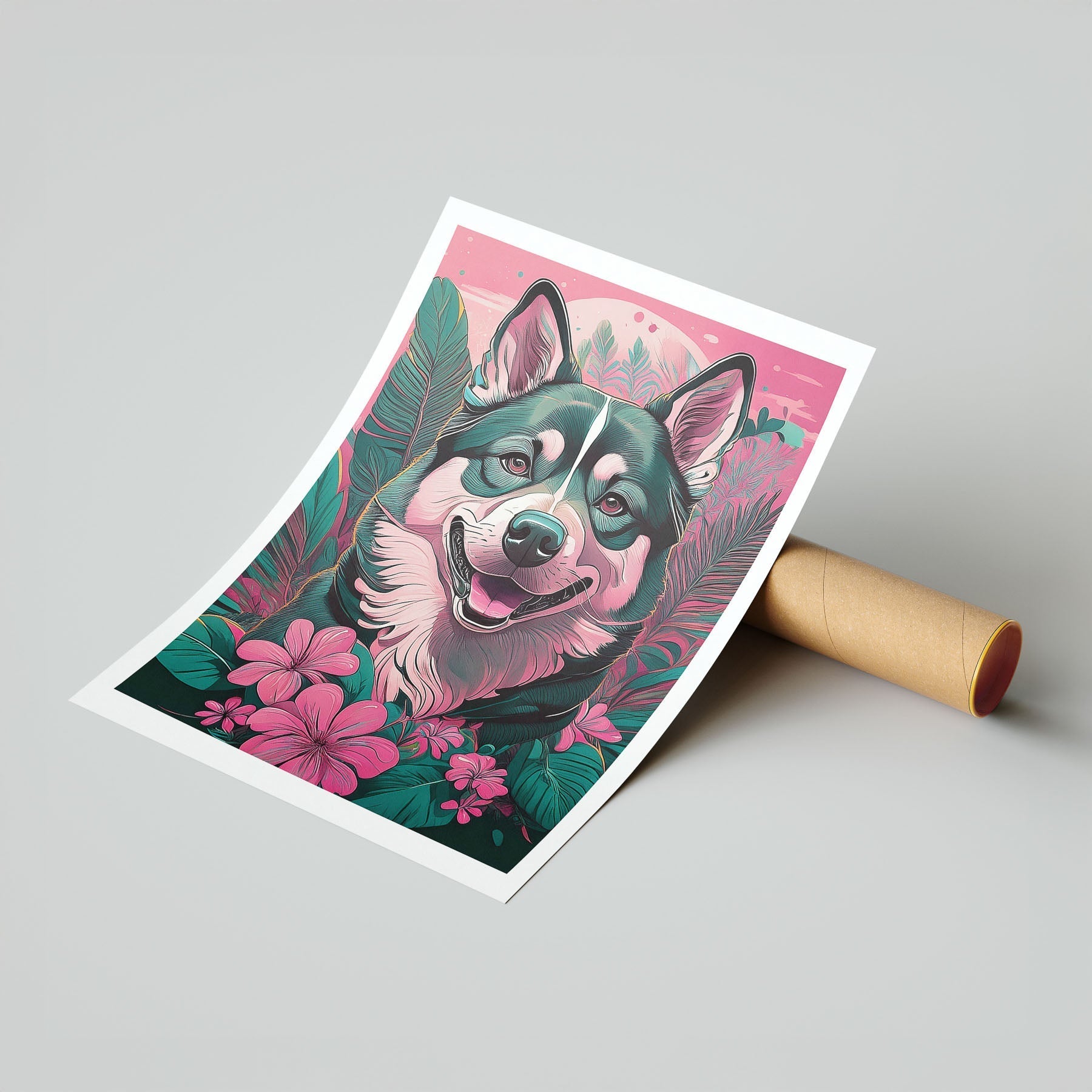 Siberian Husky Flowery Dog image 7