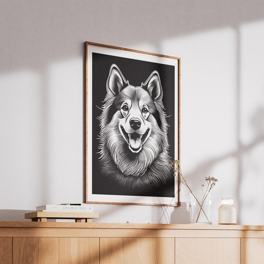 Samoyed Line Dog Series in Black and White image 5