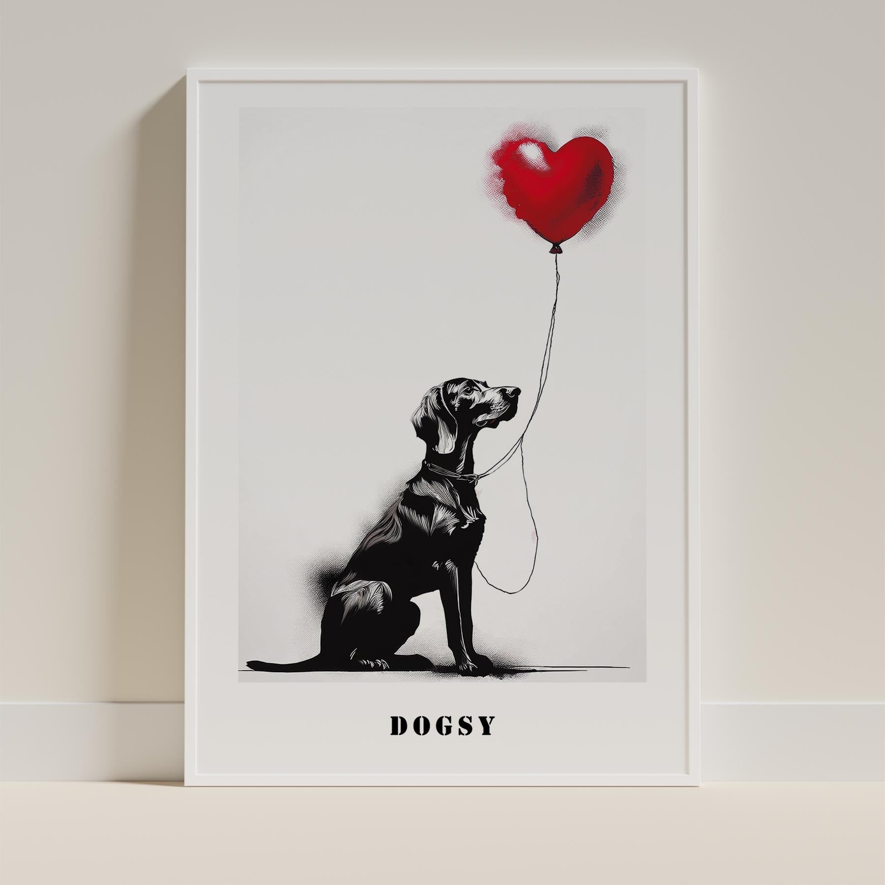 Hungarian Vizsla DOGSY Series inspired by the Art of Banksy with text Dogsy image 9