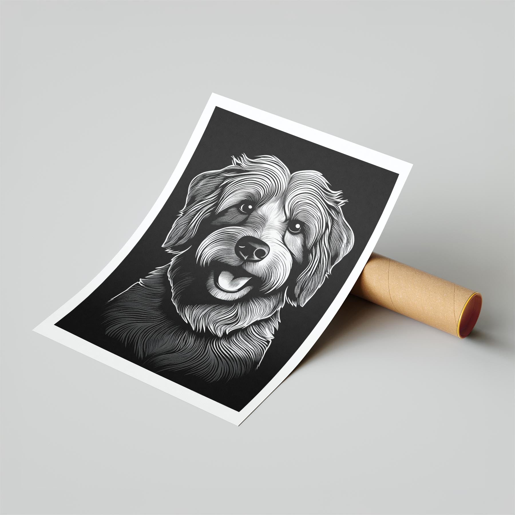 Coton de Tulear Line Dog Series in Black and White image 6
