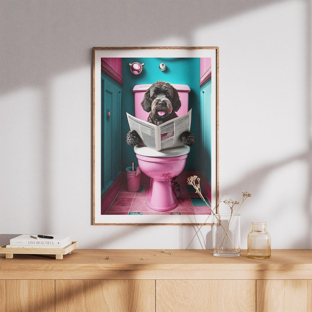 Spanish Water Dog Toilet Dogs PInk and Turquise image 8